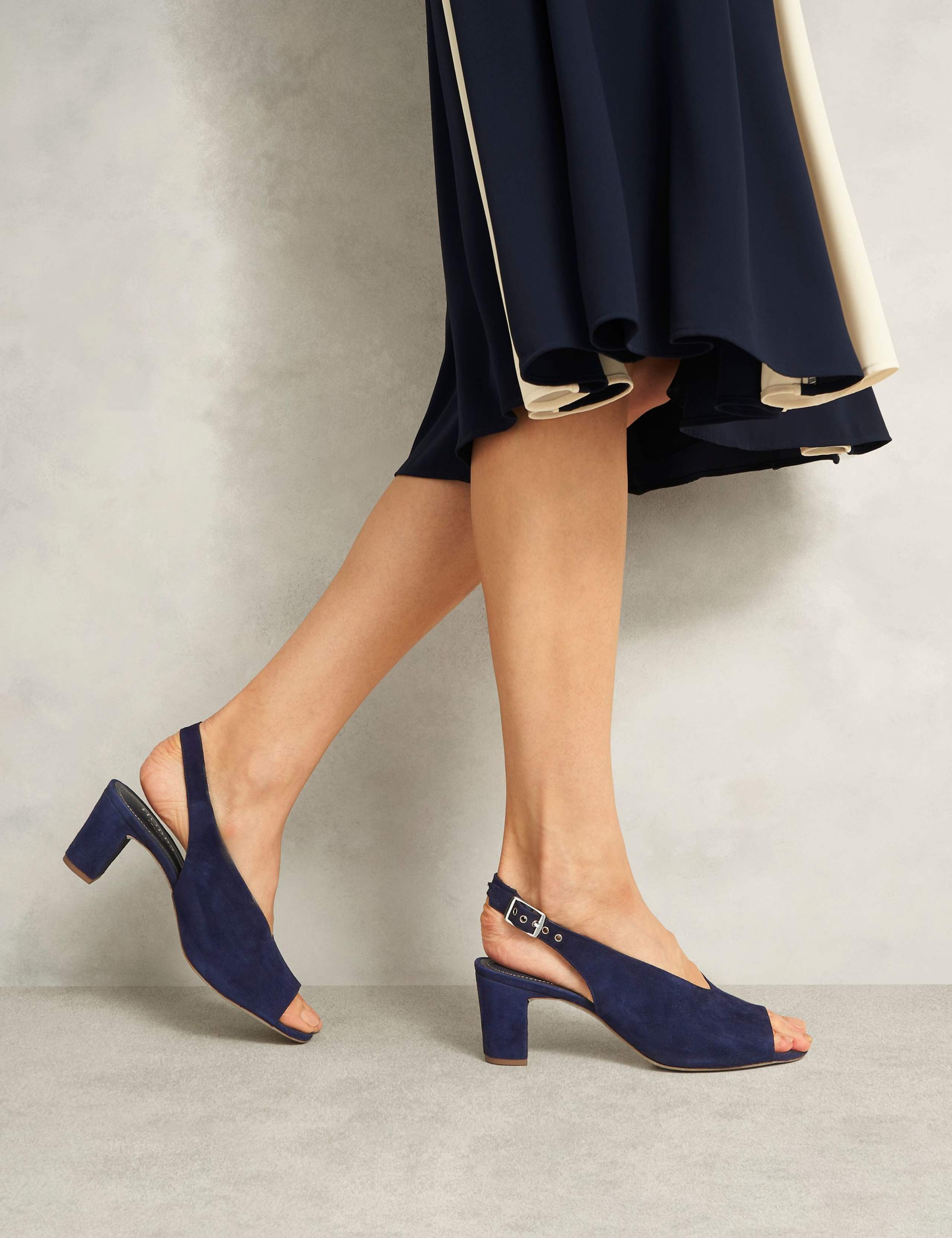 Faux Suede Block Heel Slingback Sandals 3 of 5