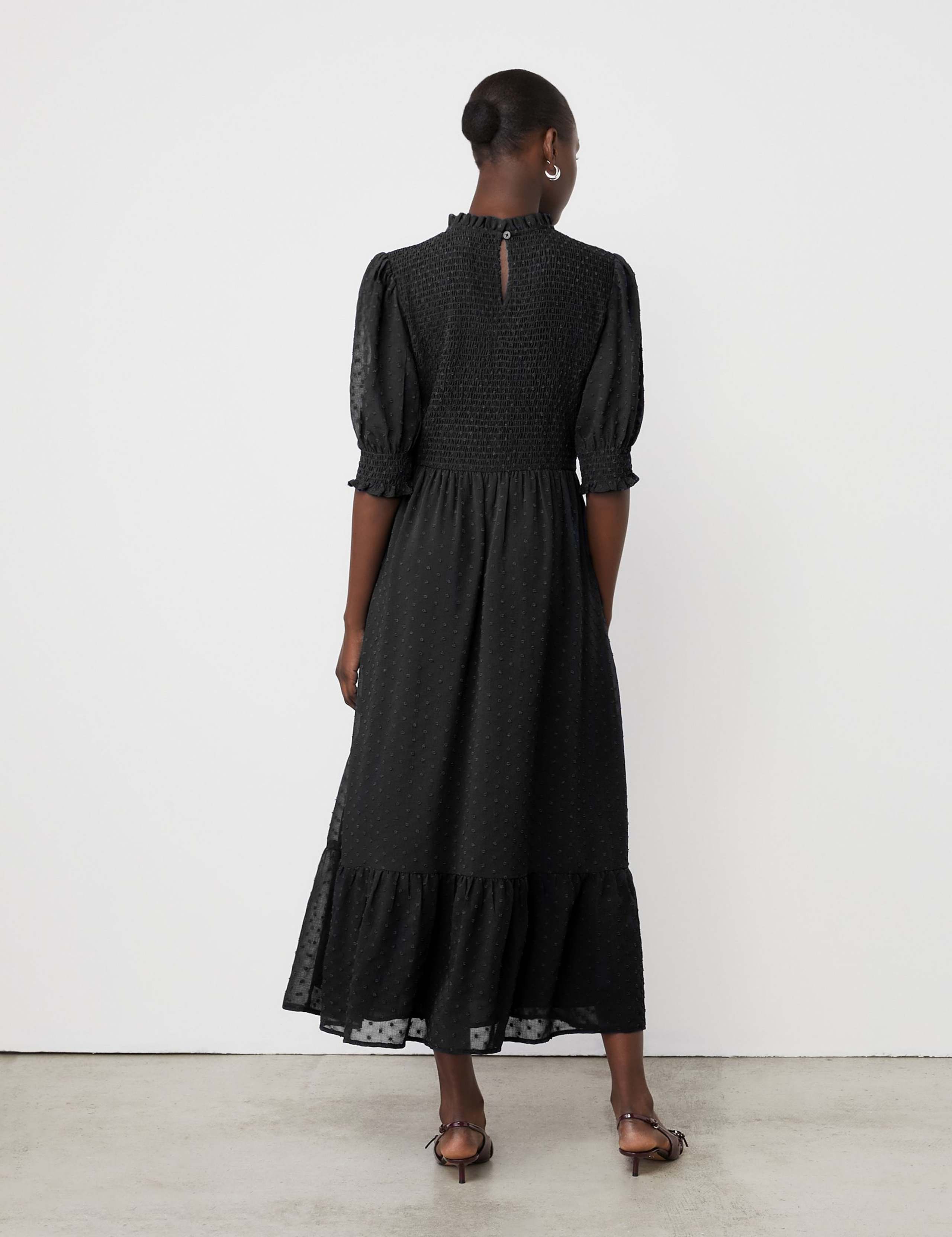 Georgette Textured Shirred Midi Tea Dress 2 of 4