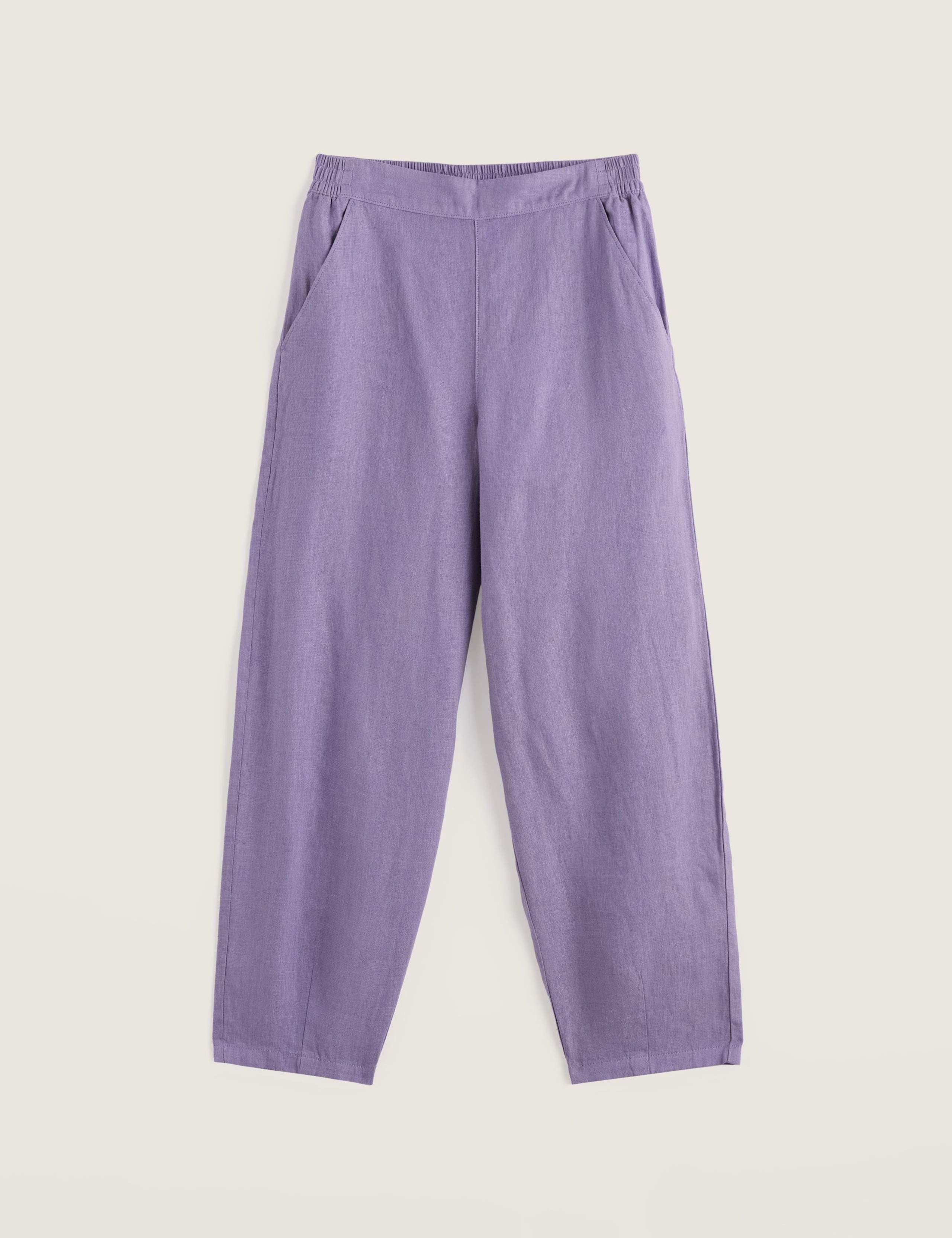 Pure Linen Tapered Cropped Trousers 2 of 5