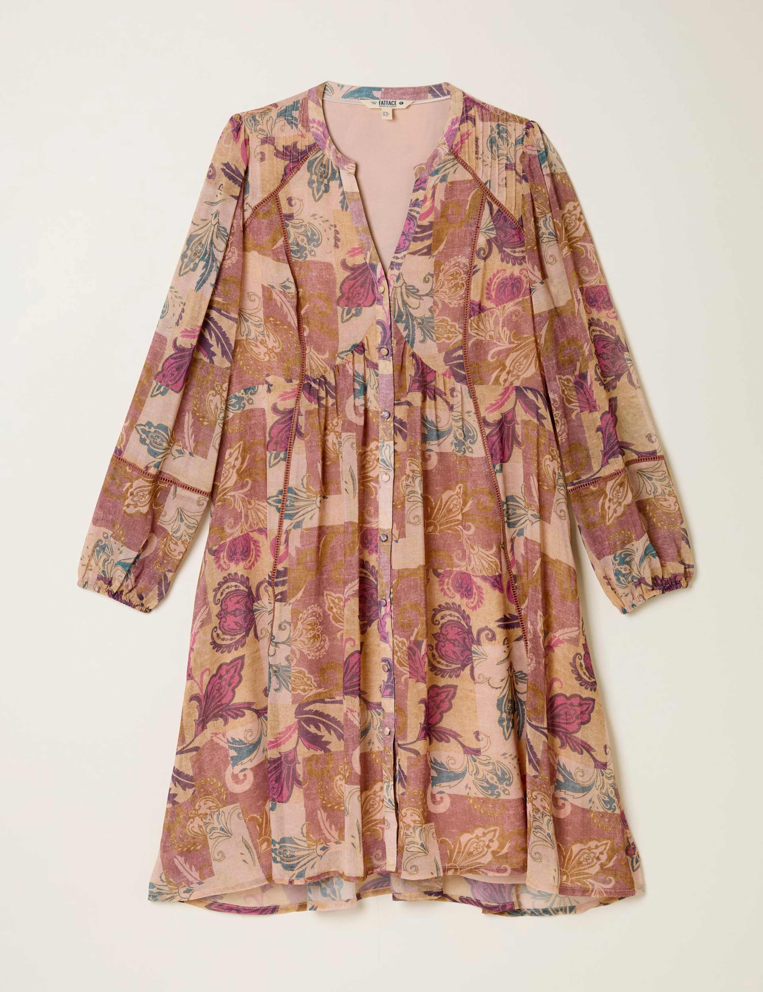 Printed Notch Neck Knee Length Tea Dress 2 of 6