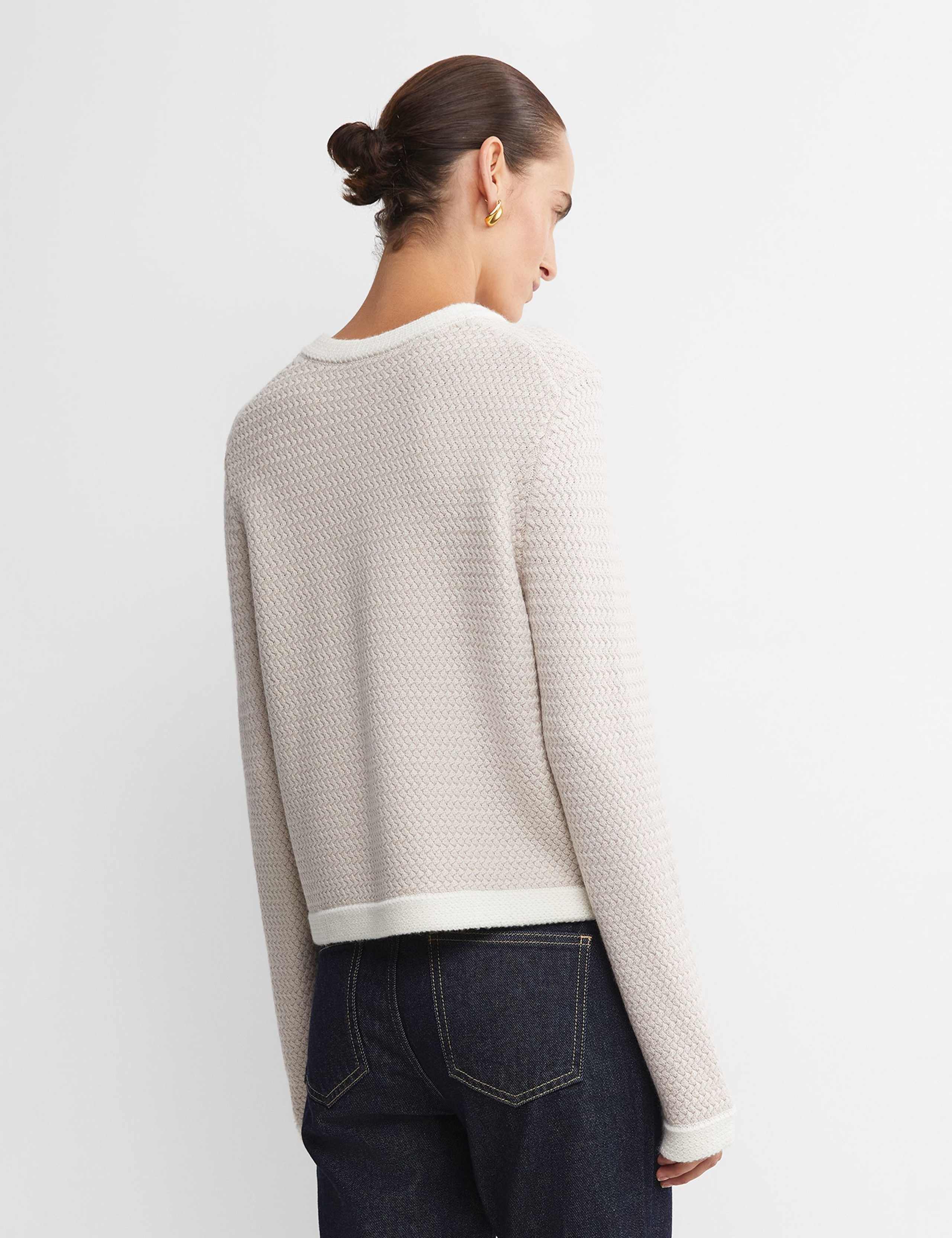 Pure Wool Striped Button Front Cardigan 3 of 5