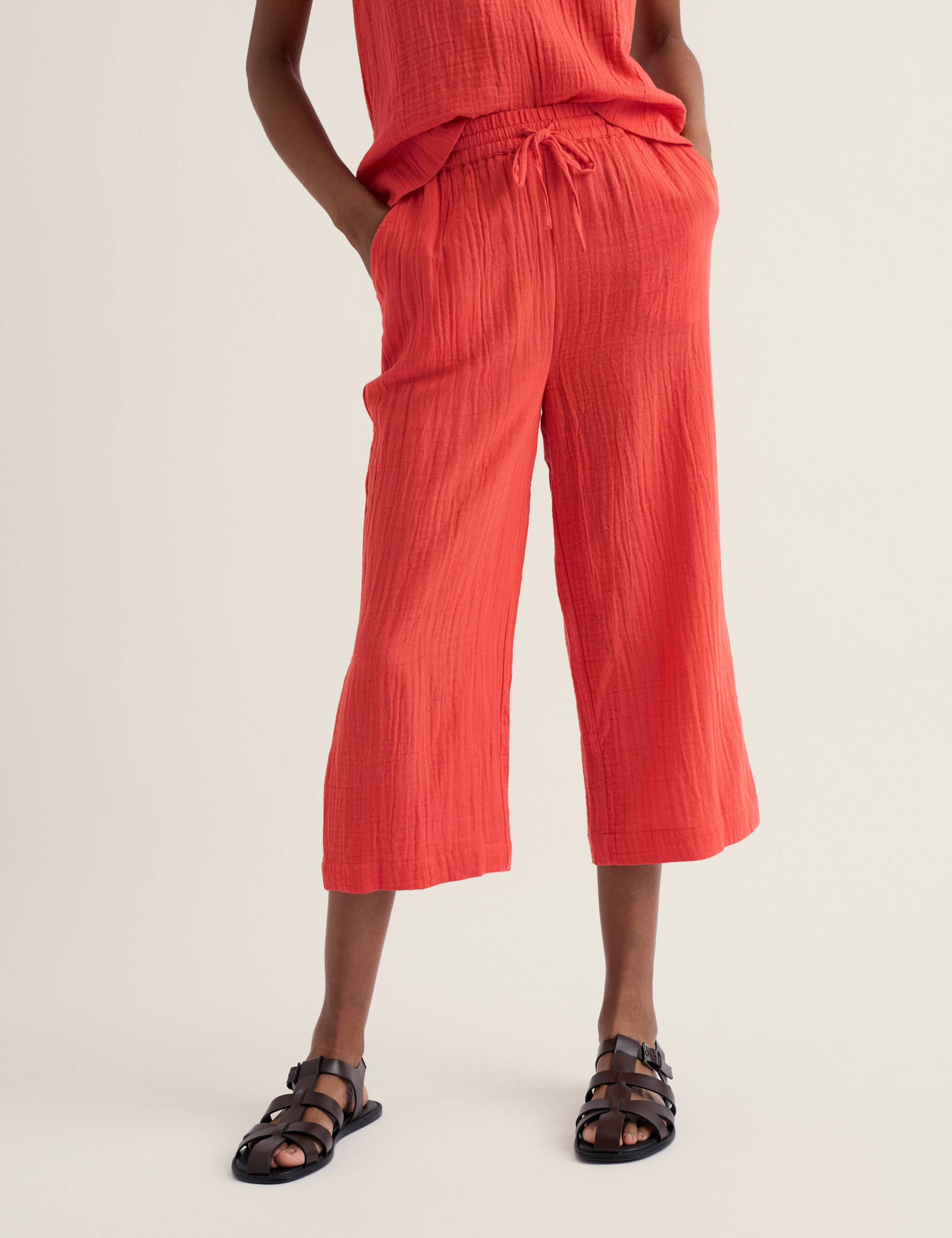 Pure Cotton Wide Leg Cropped Culottes 3 of 5