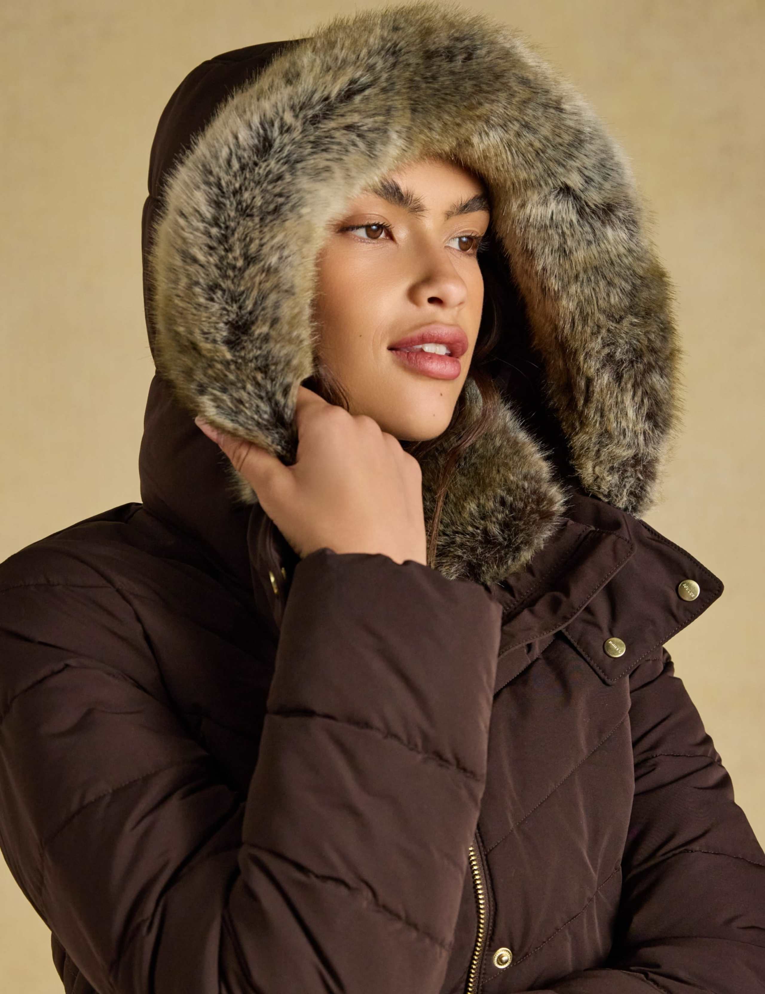 Showerproof Padded Faux Fur Trim Coat 11 of 12