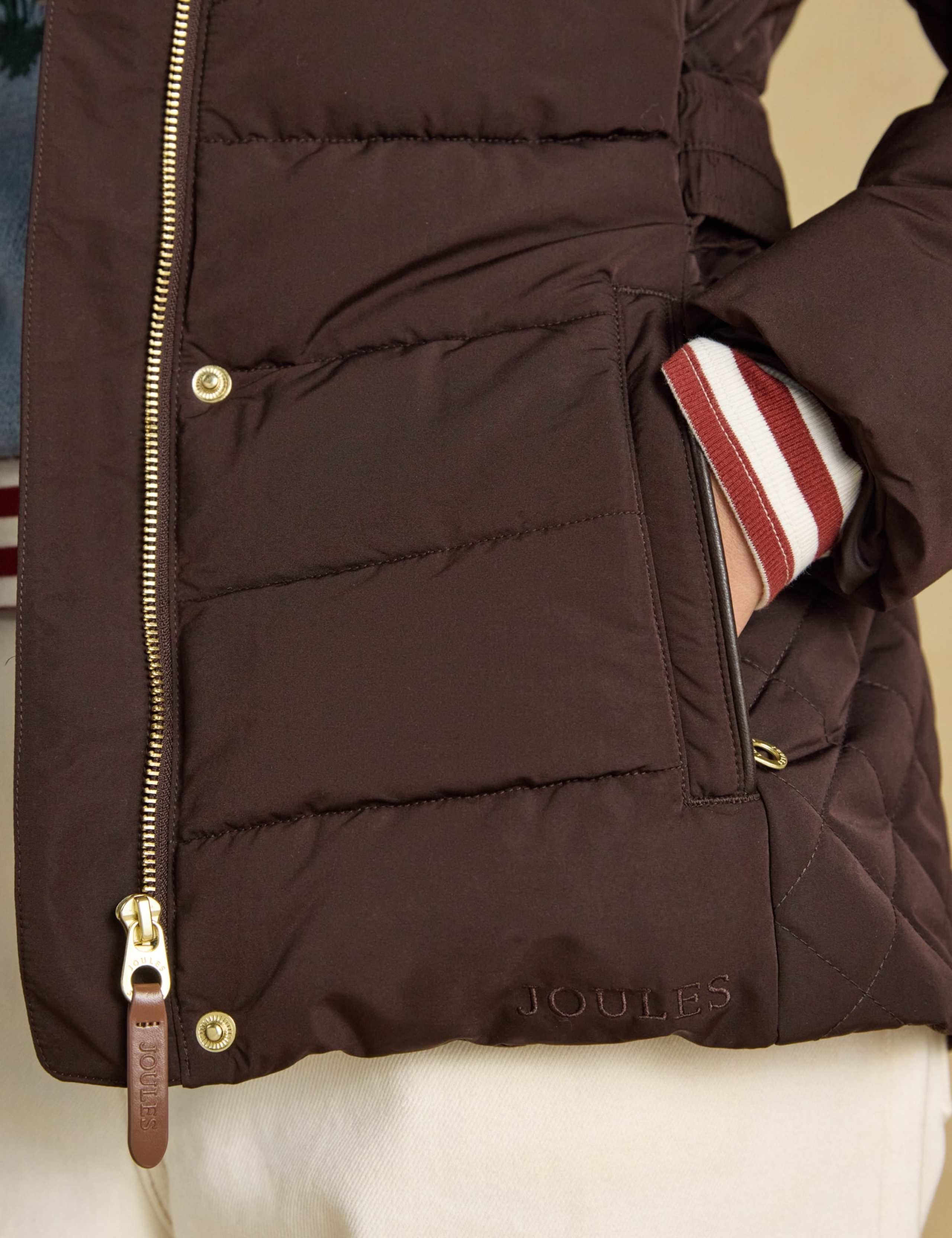 Showerproof Padded Faux Fur Trim Coat 4 of 12