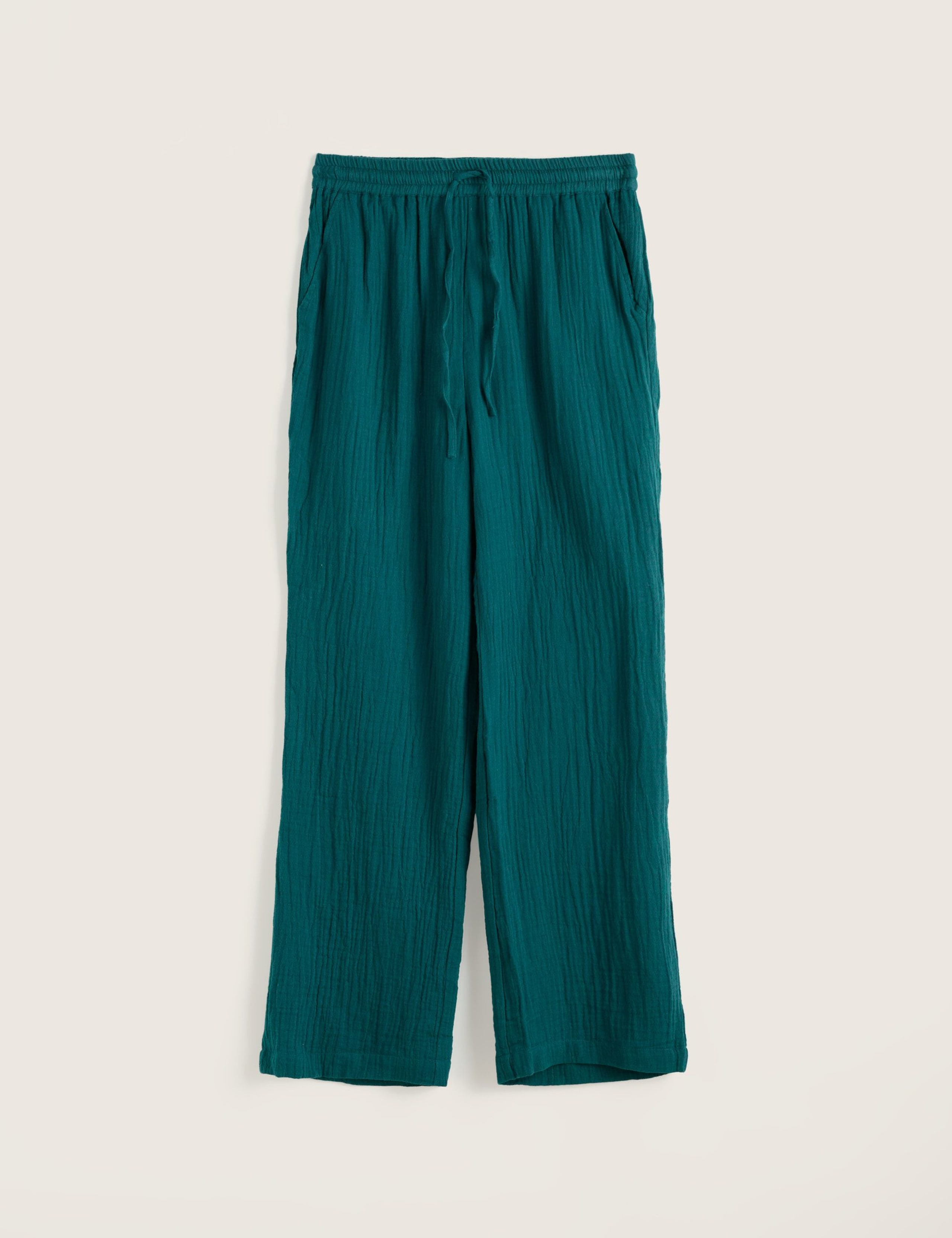 Pure Cotton Crinkle Wide Leg Beach Trousers 2 of 5