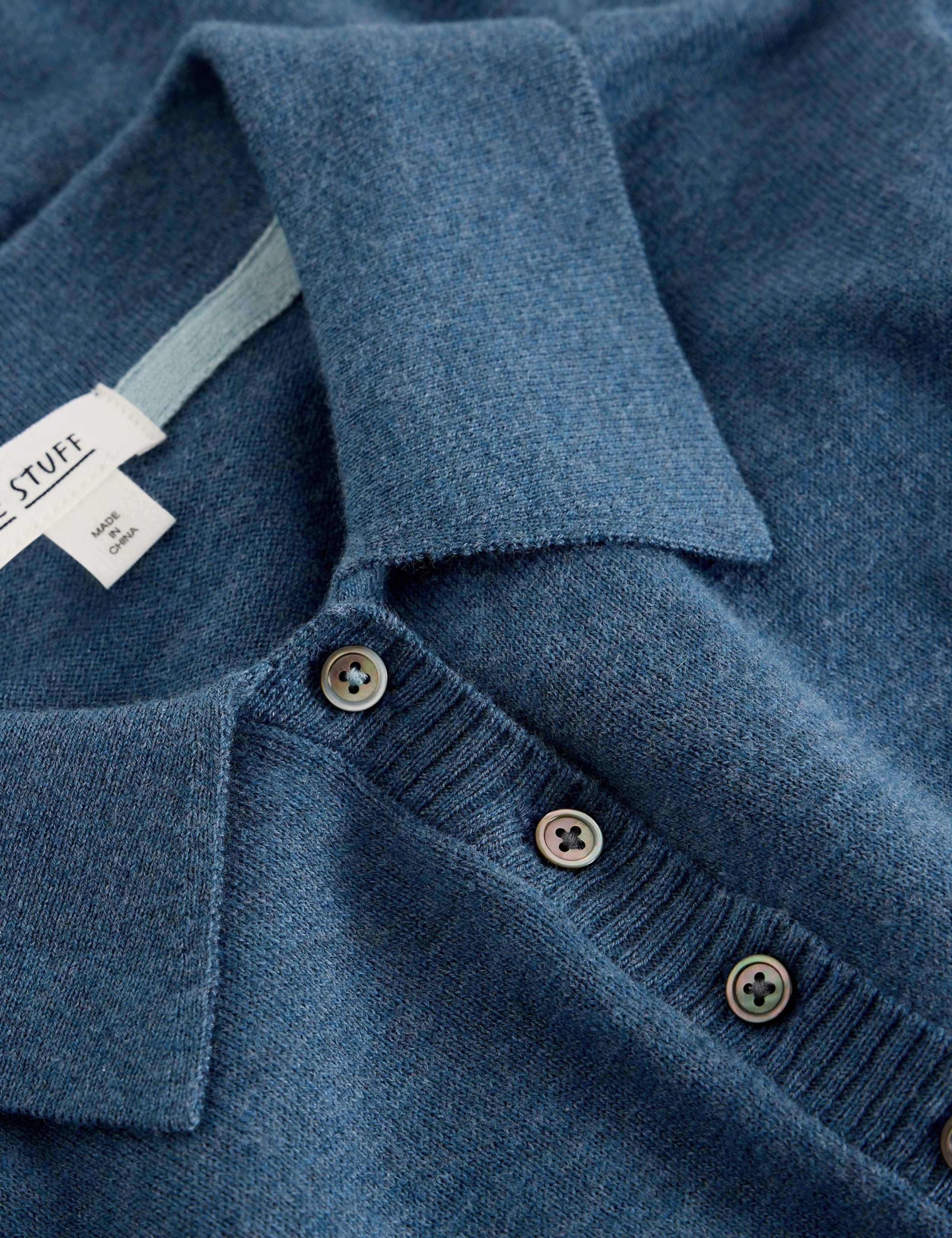 Merino Wool Blend Knitted Polo T-Shirt 6 of 6