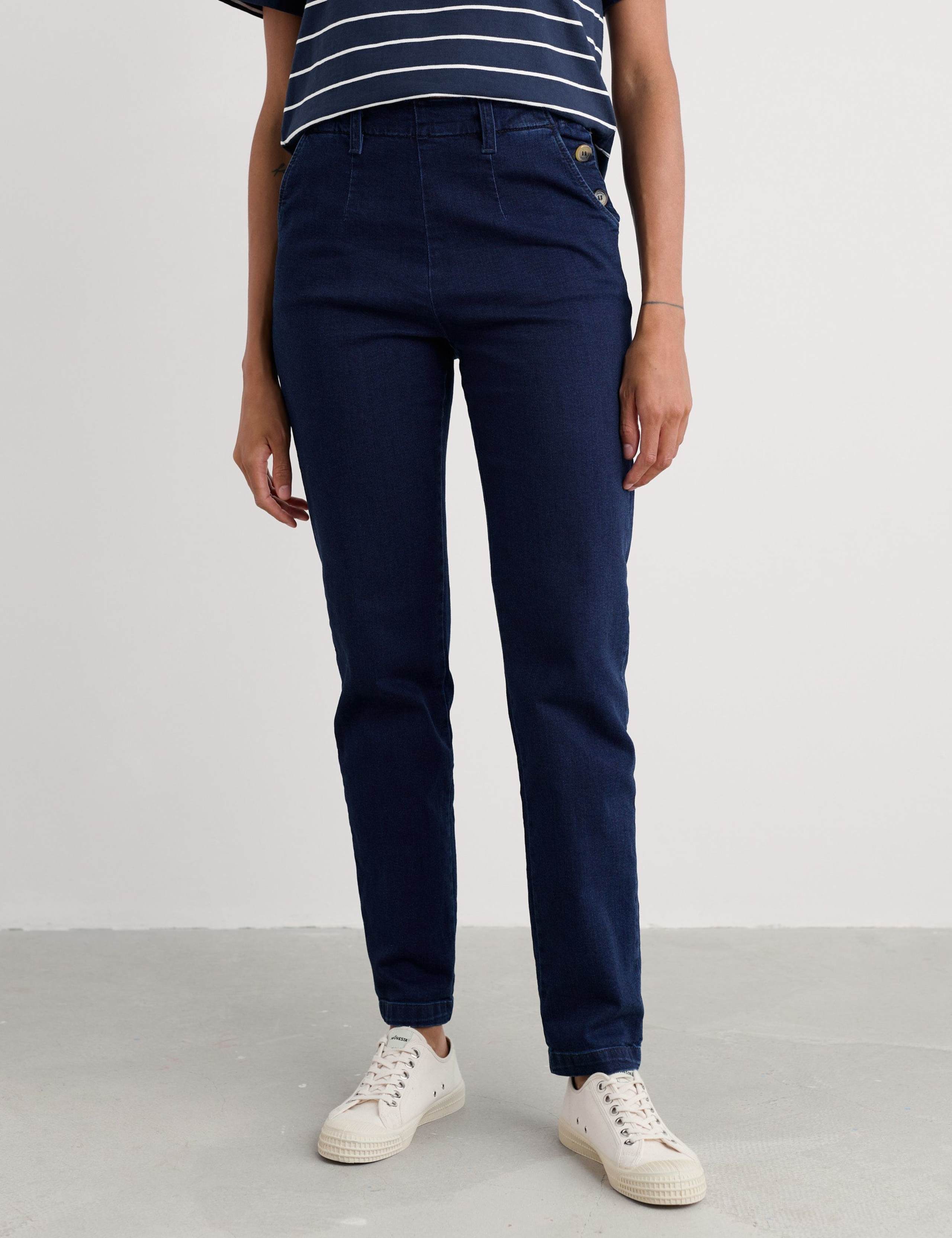 Cotton Rich Tapered Ankle Grazer Trousers 3 of 5