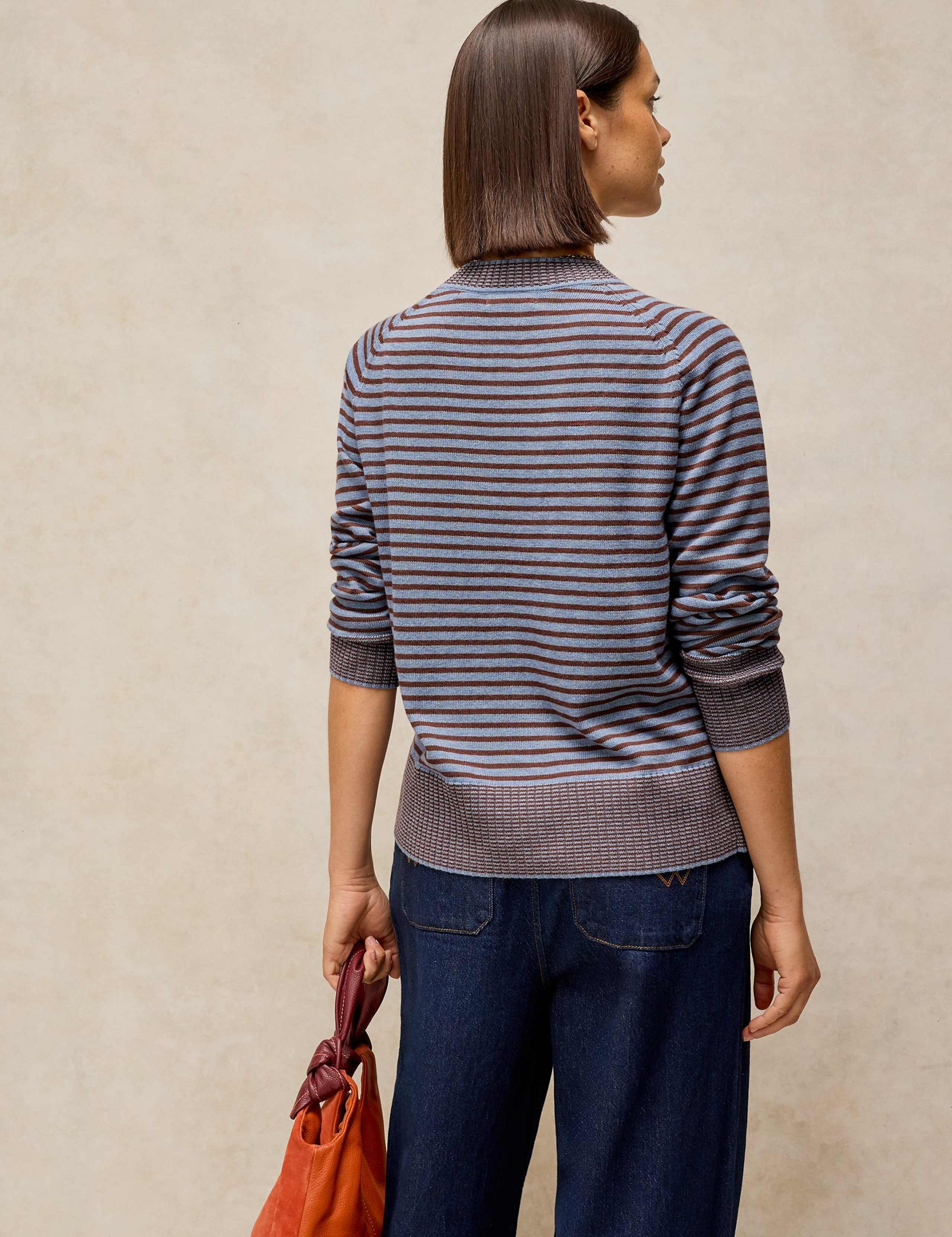 Cotton Rich Striped Crew Neck Jumper 3 of 6
