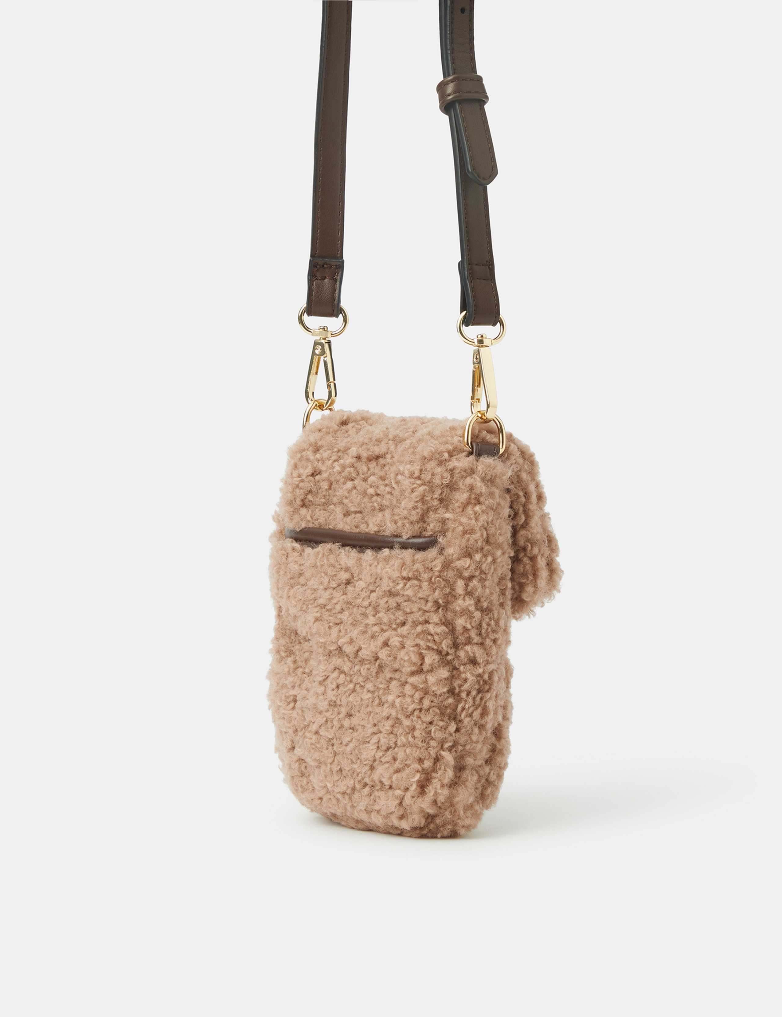 Faux Shearling Cross Body Phone Bag 2 of 3