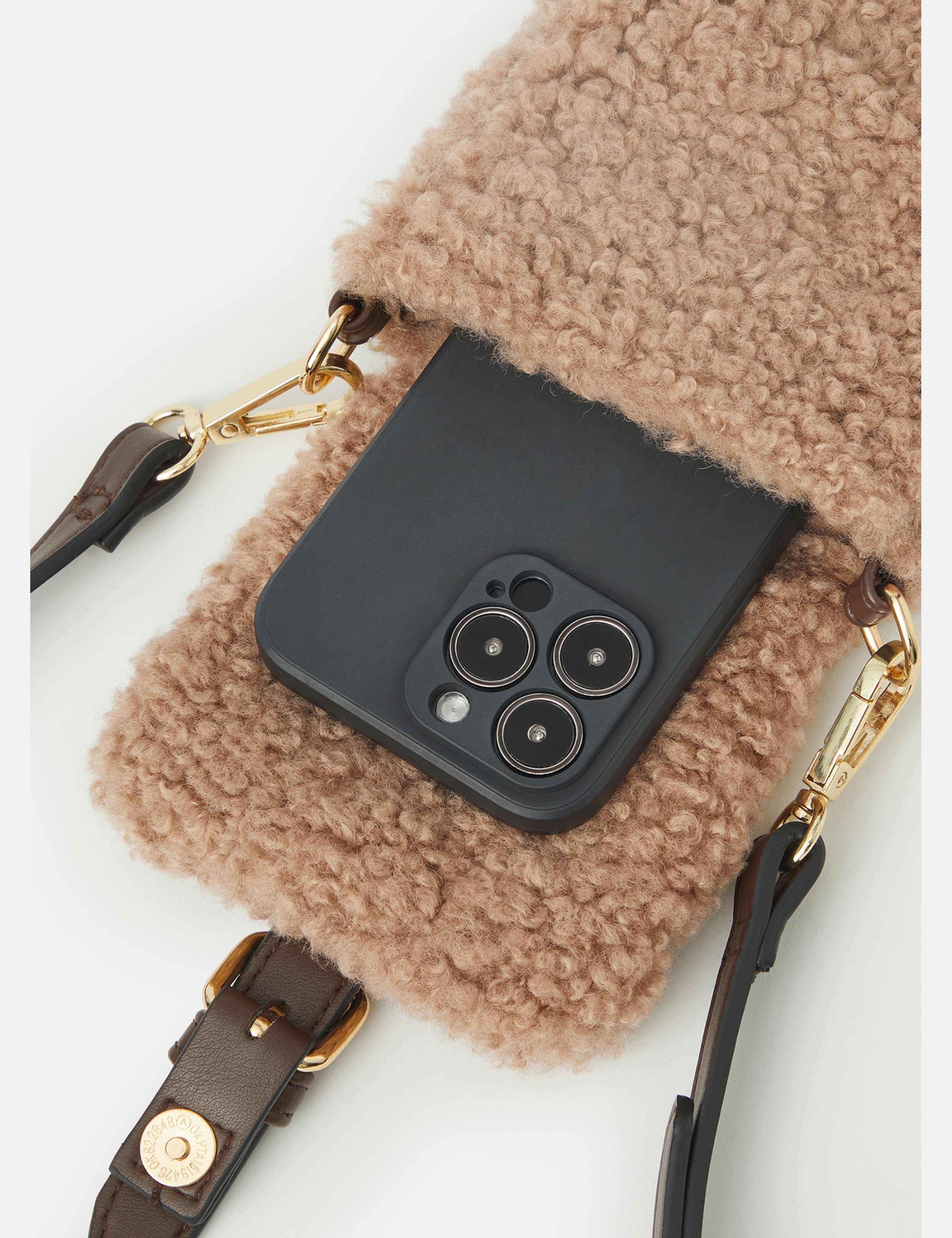 Faux Shearling Cross Body Phone Bag 3 of 3