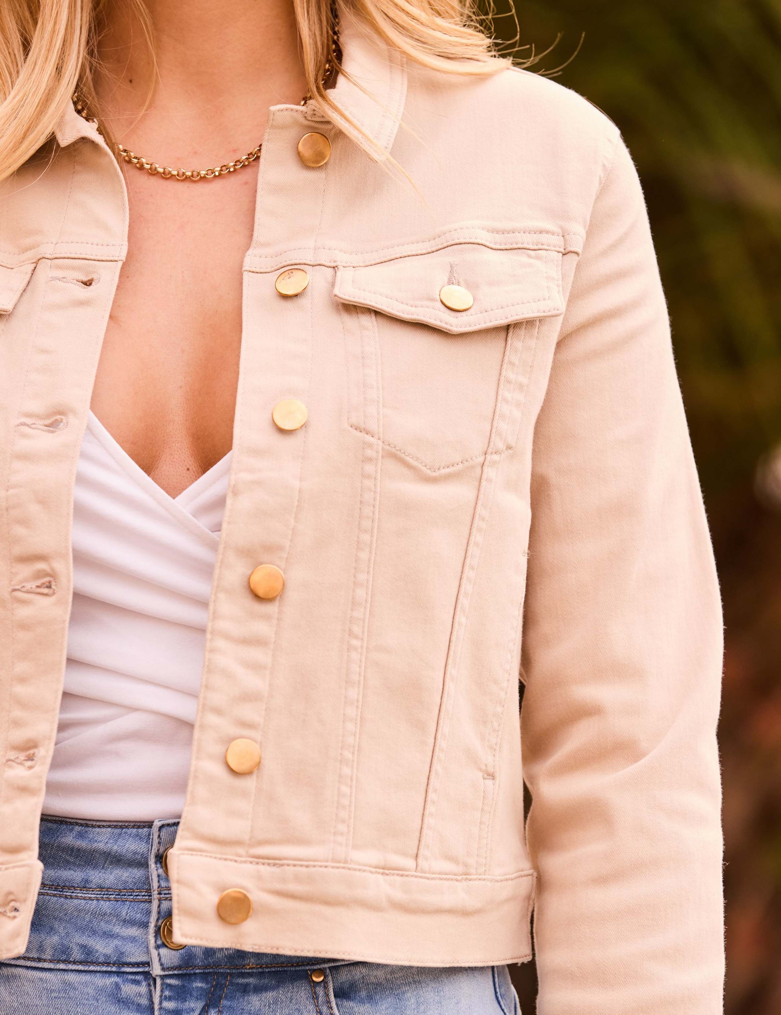 Cotton Rich Denim Collared Jacket 4 of 5