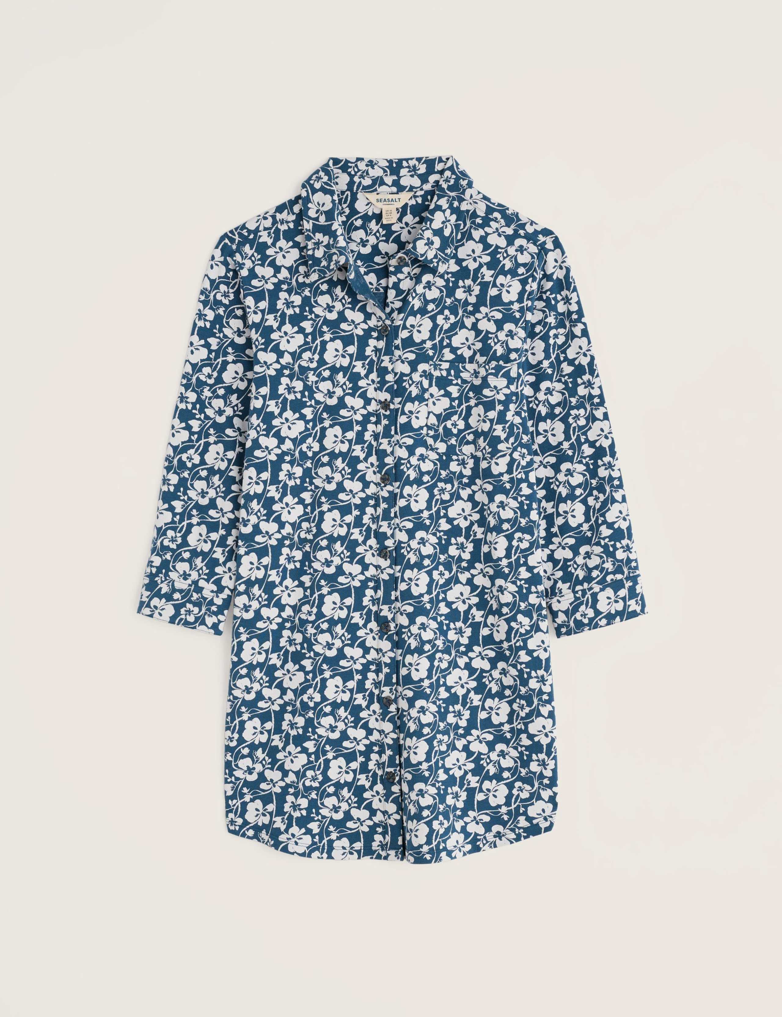 Cotton Rich Floral 3/4 Sleeve Longline Tunic 2 of 5