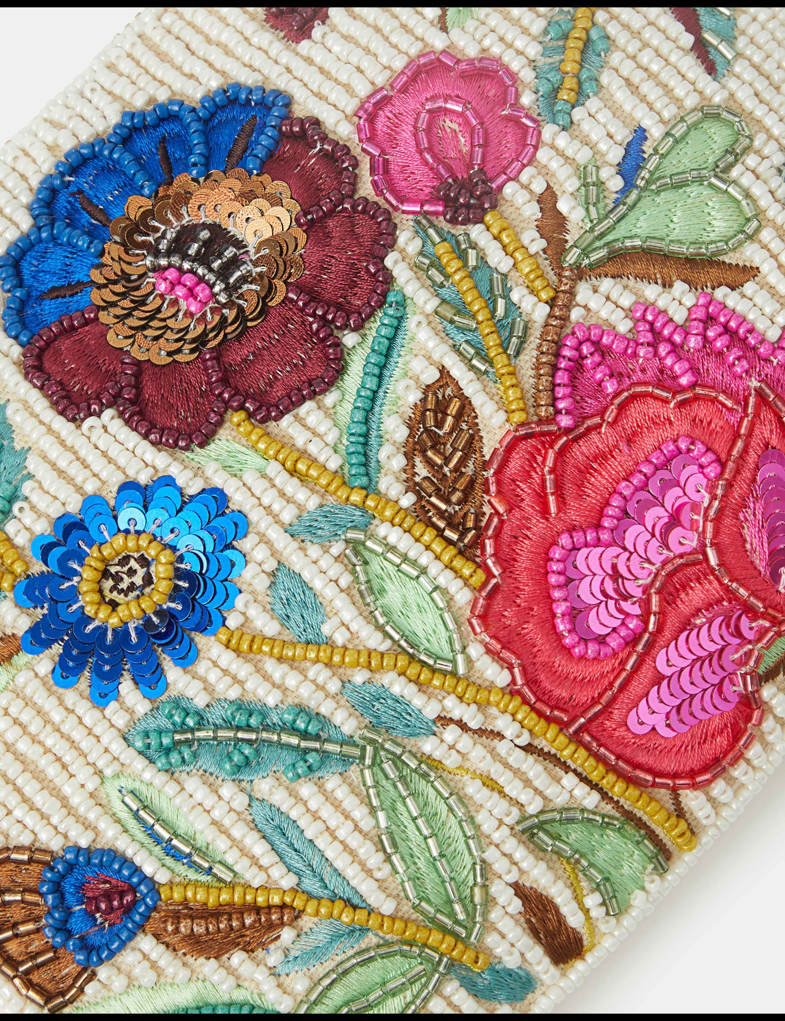 Pure Cotton Floral Beaded Pouch 5 of 5