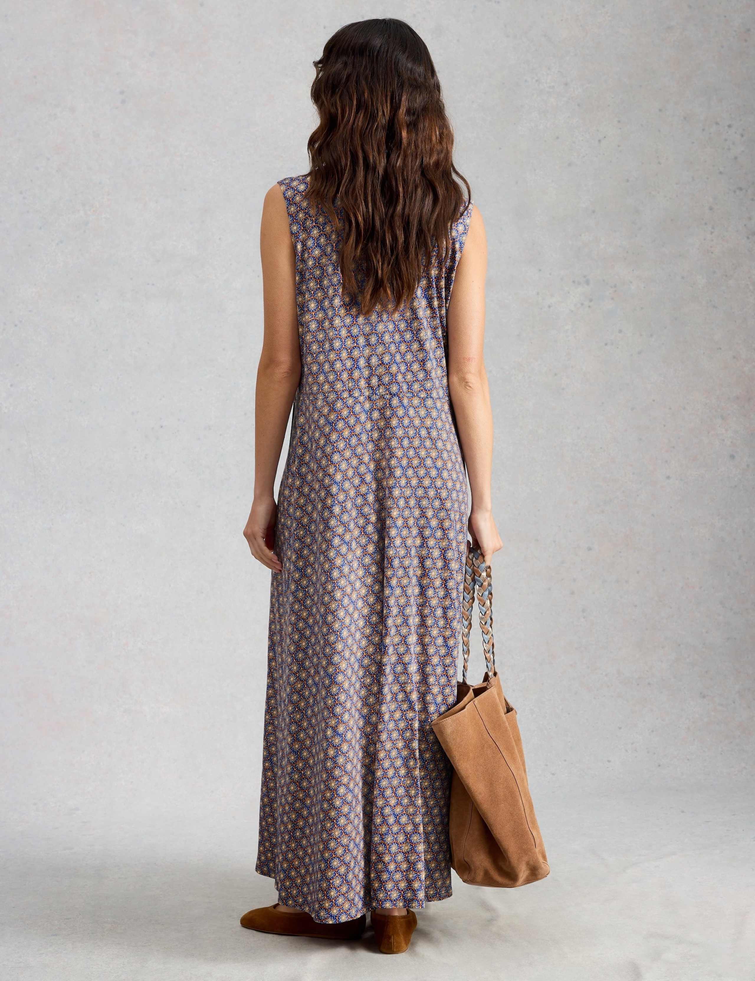 Jersey Geometric Collared Maxi Shirt Dres 3 of 6