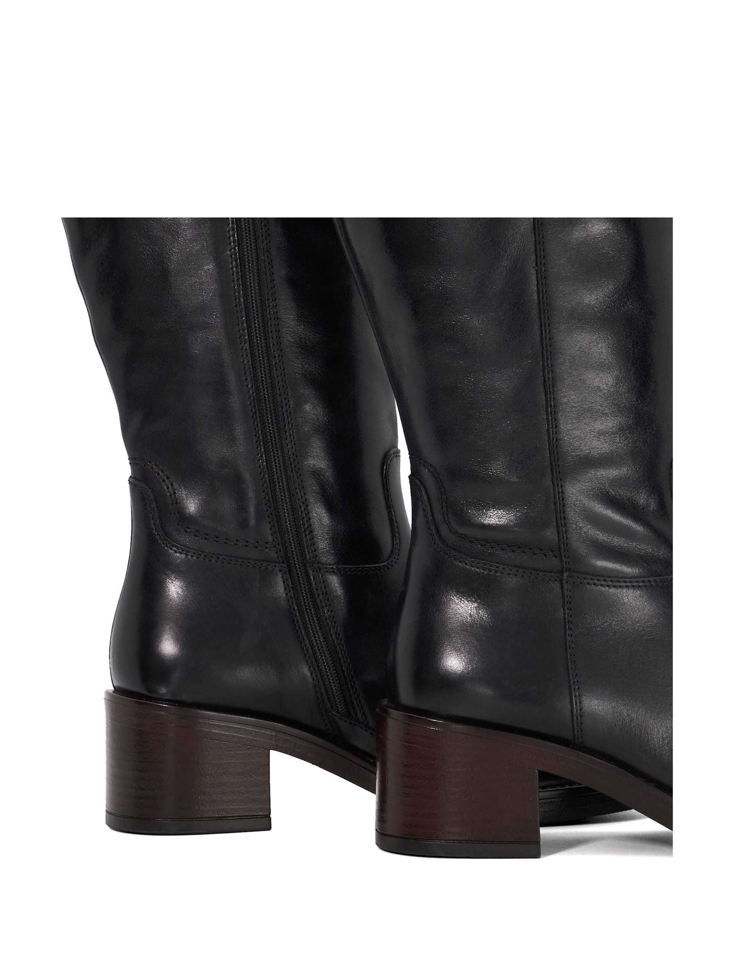 Leather Block Heel Knee High Boots 5 of 5