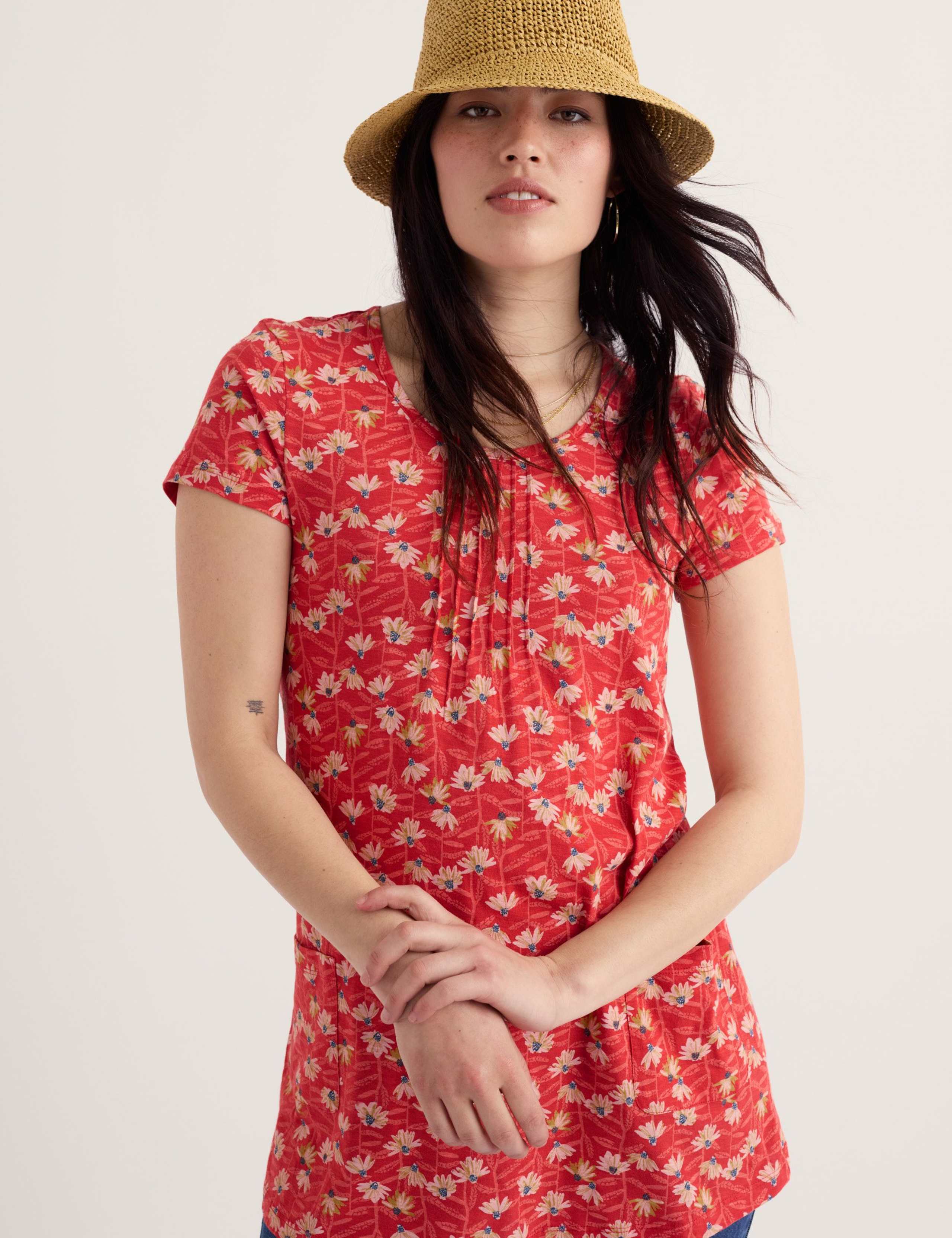 Pure Cotton Floral Tunic 1 of 5