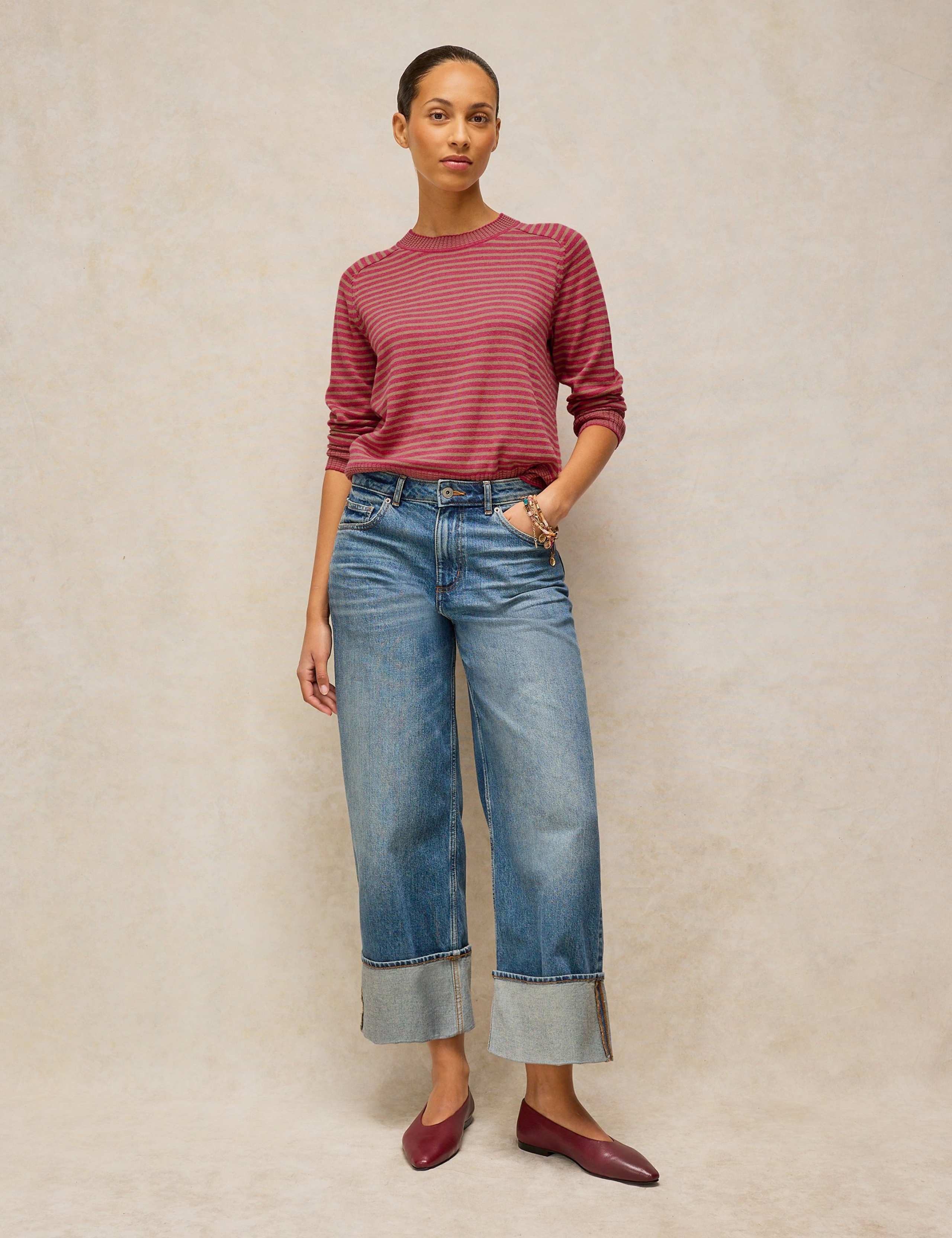 Cotton Rich Striped Crew Neck Jumper 4 of 6