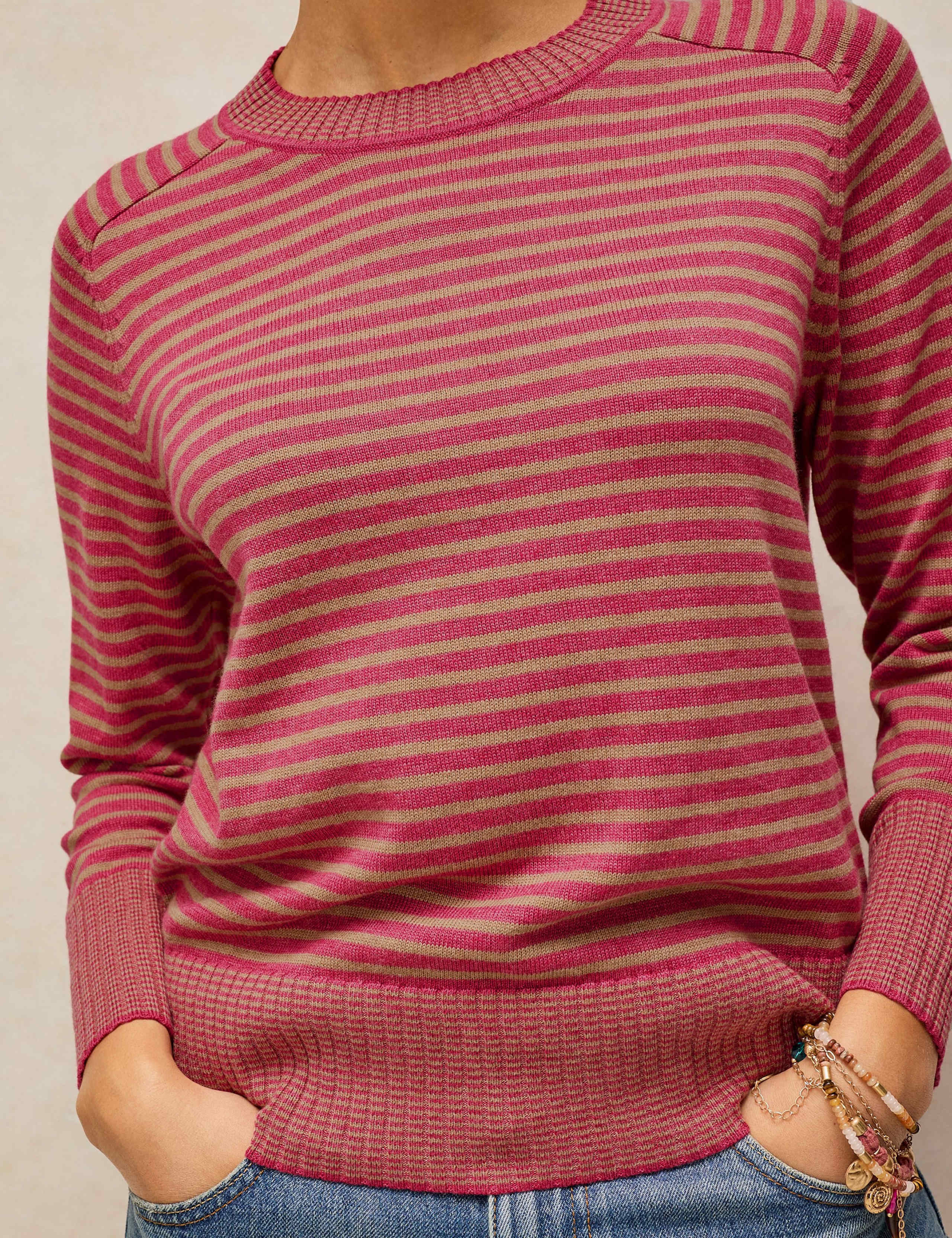 Cotton Rich Striped Crew Neck Jumper 5 of 6