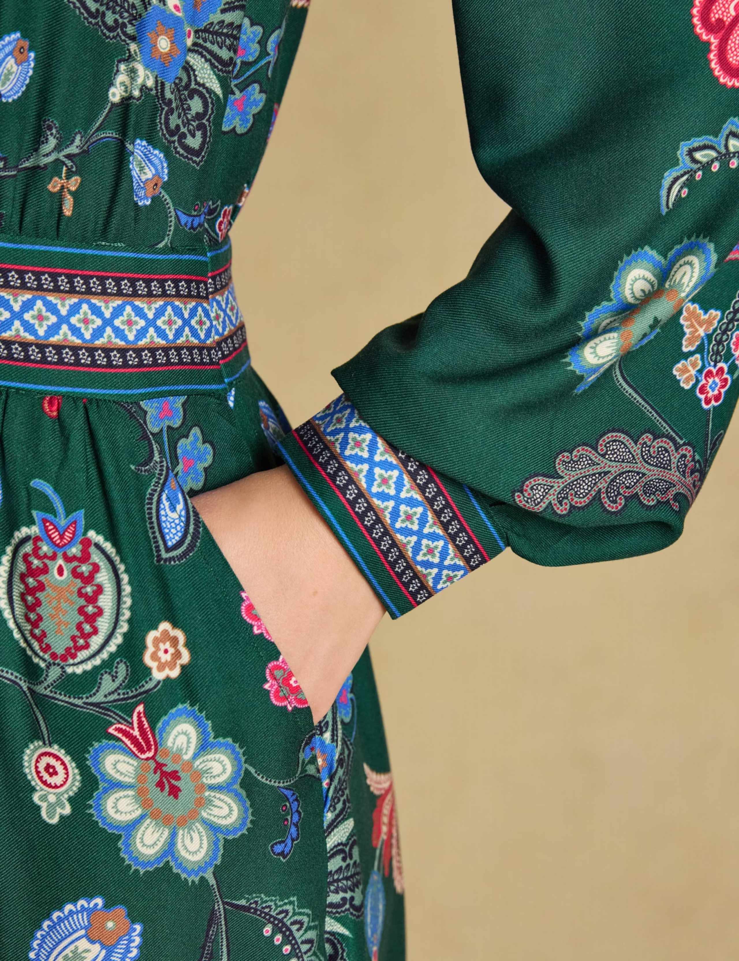 Floral V Neck Ruffle Maxi Tea Dress 2 of 8