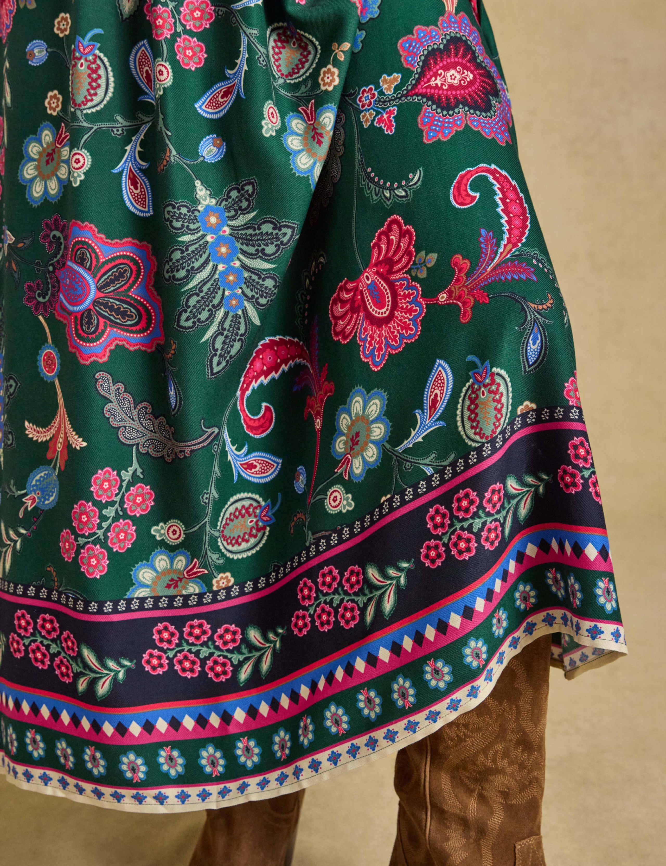 Floral V Neck Ruffle Maxi Tea Dress 5 of 8