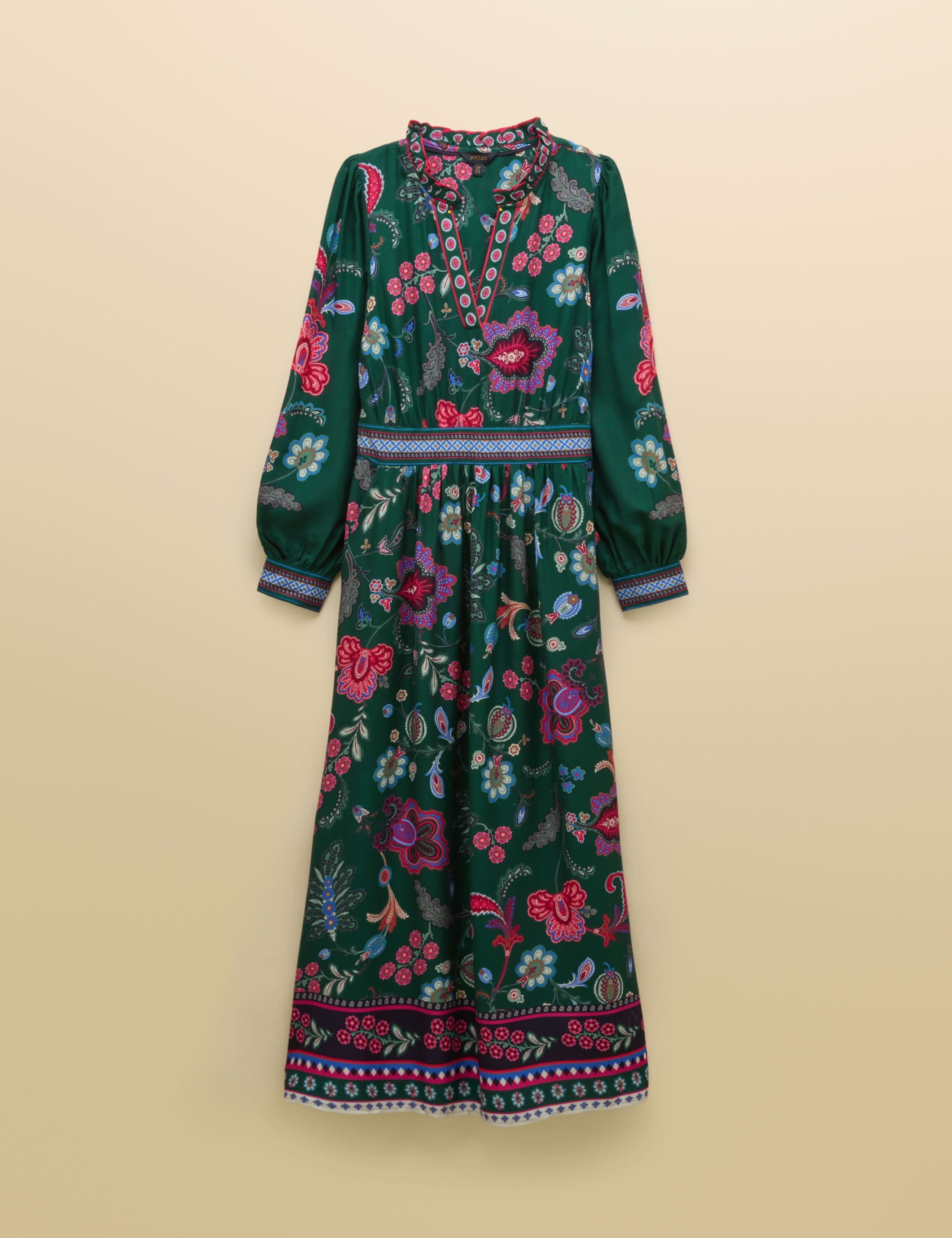 Floral V Neck Ruffle Maxi Tea Dress 8 of 8