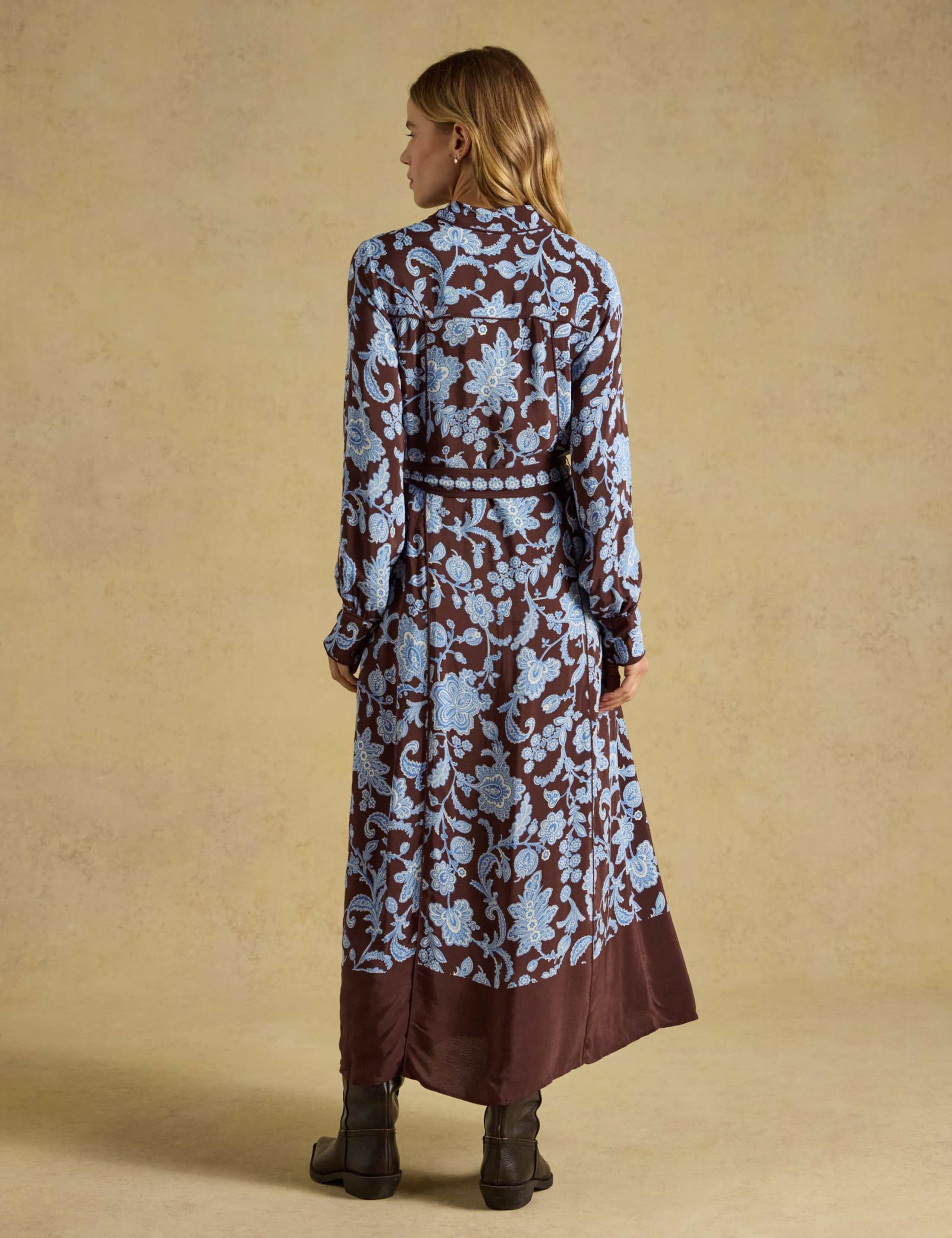 Floral Button Through Belted Midi Shirt Dress 3 of 7