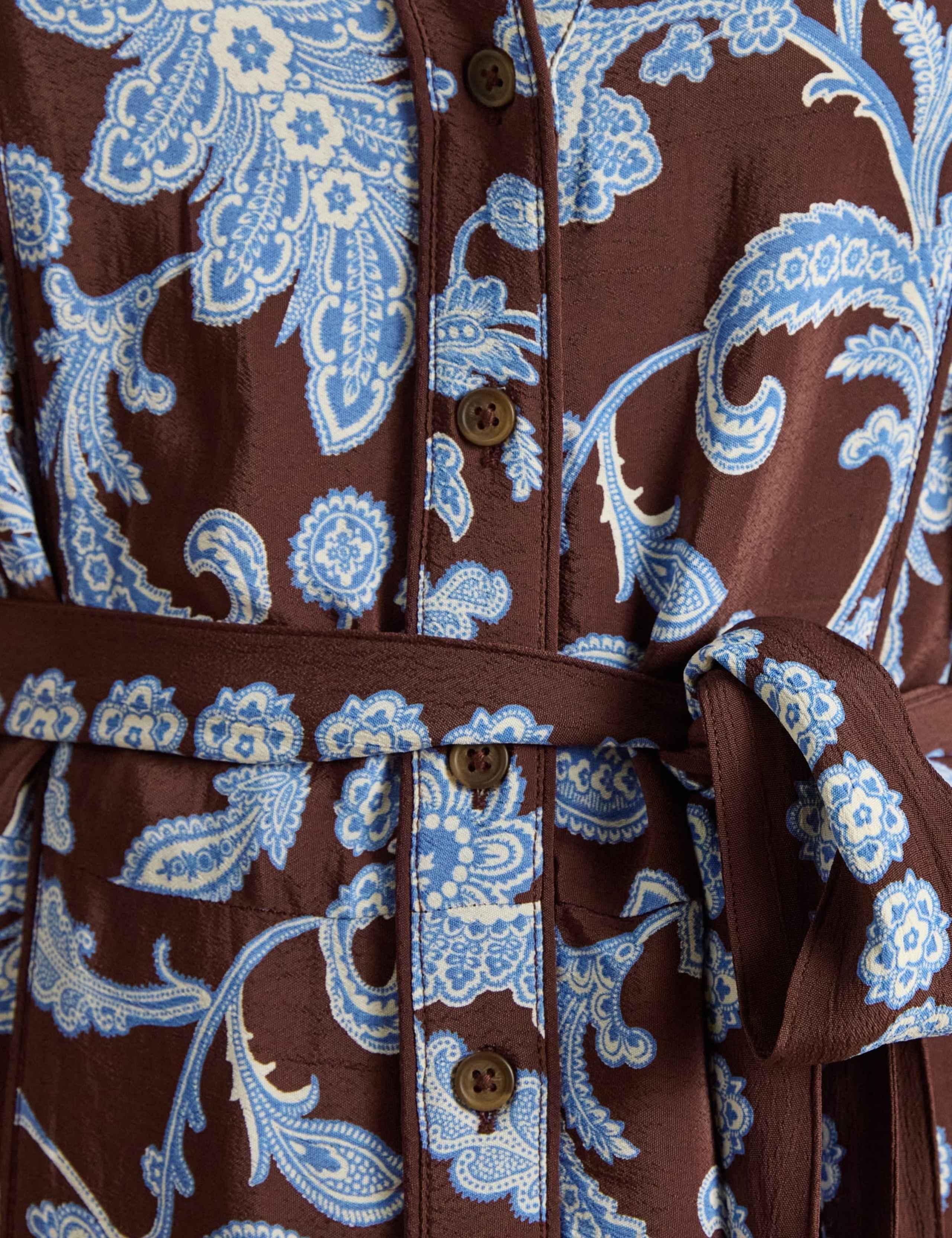 Floral Button Through Belted Midi Shirt Dress 5 of 7