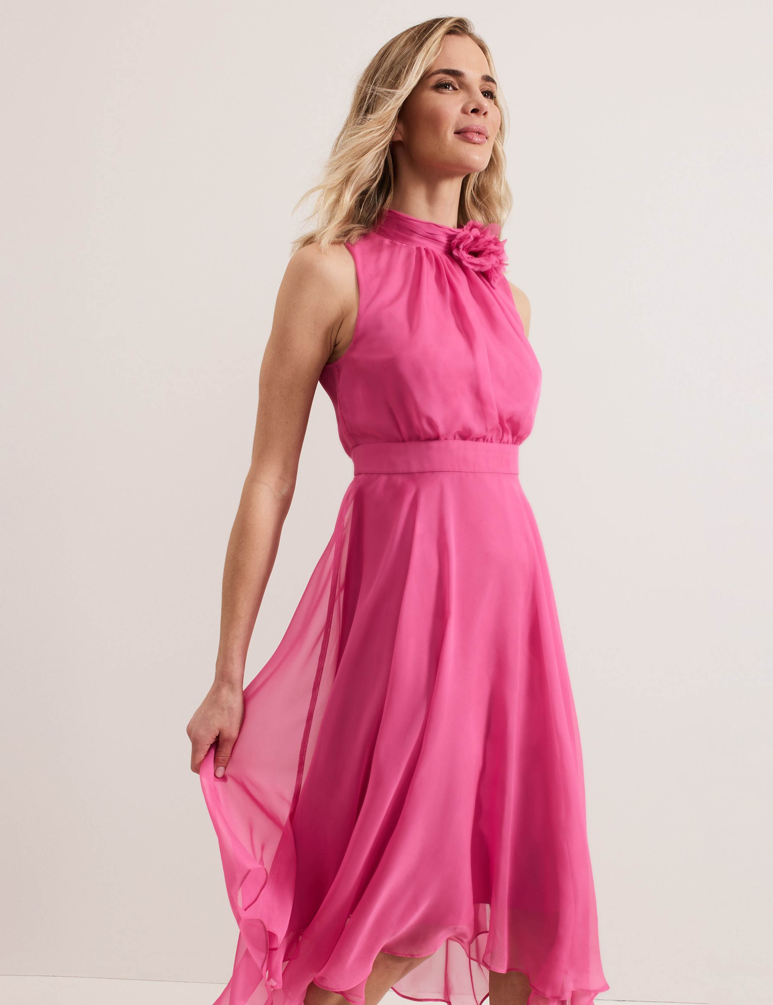 Funnel Neck Midi Waisted Dress 5 of 7