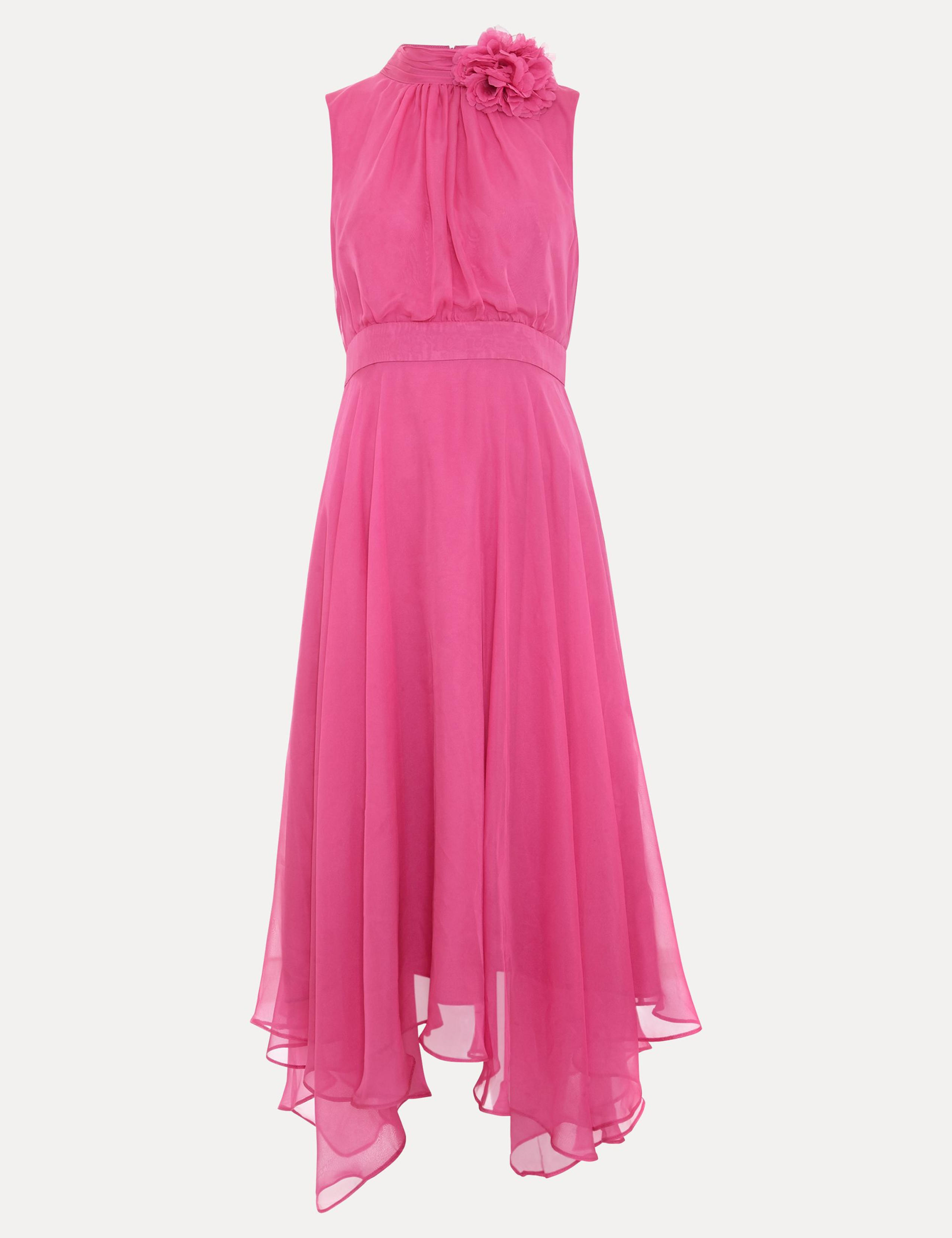 Funnel Neck Midi Waisted Dress 2 of 7