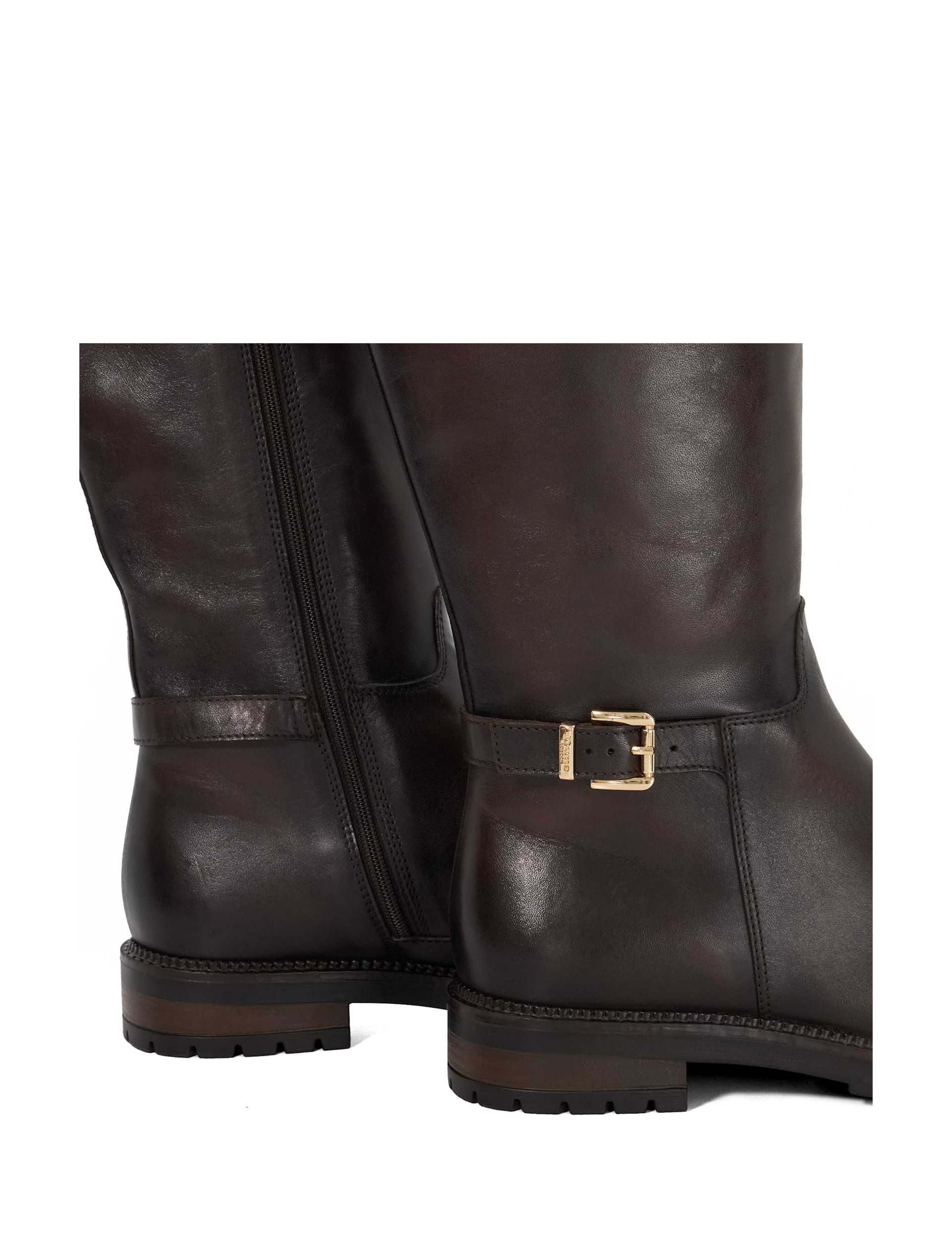 Leather Buckle Cleated Flat Knee High Boots 5 of 5