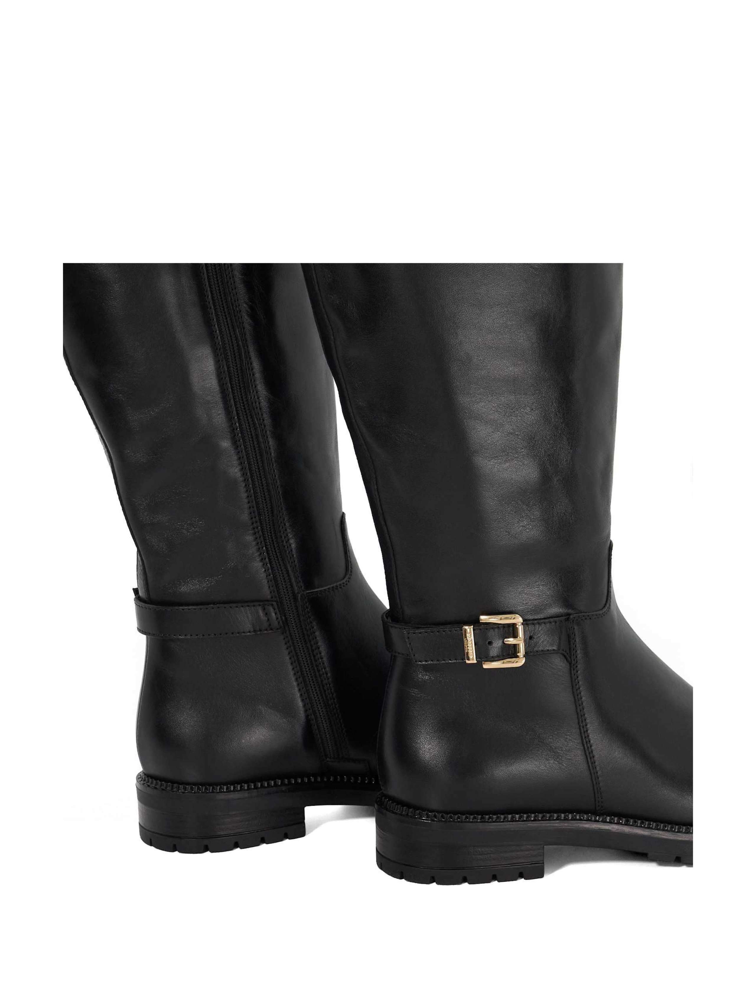 Leather Buckle Cleated Flat Knee High Boots 5 of 5