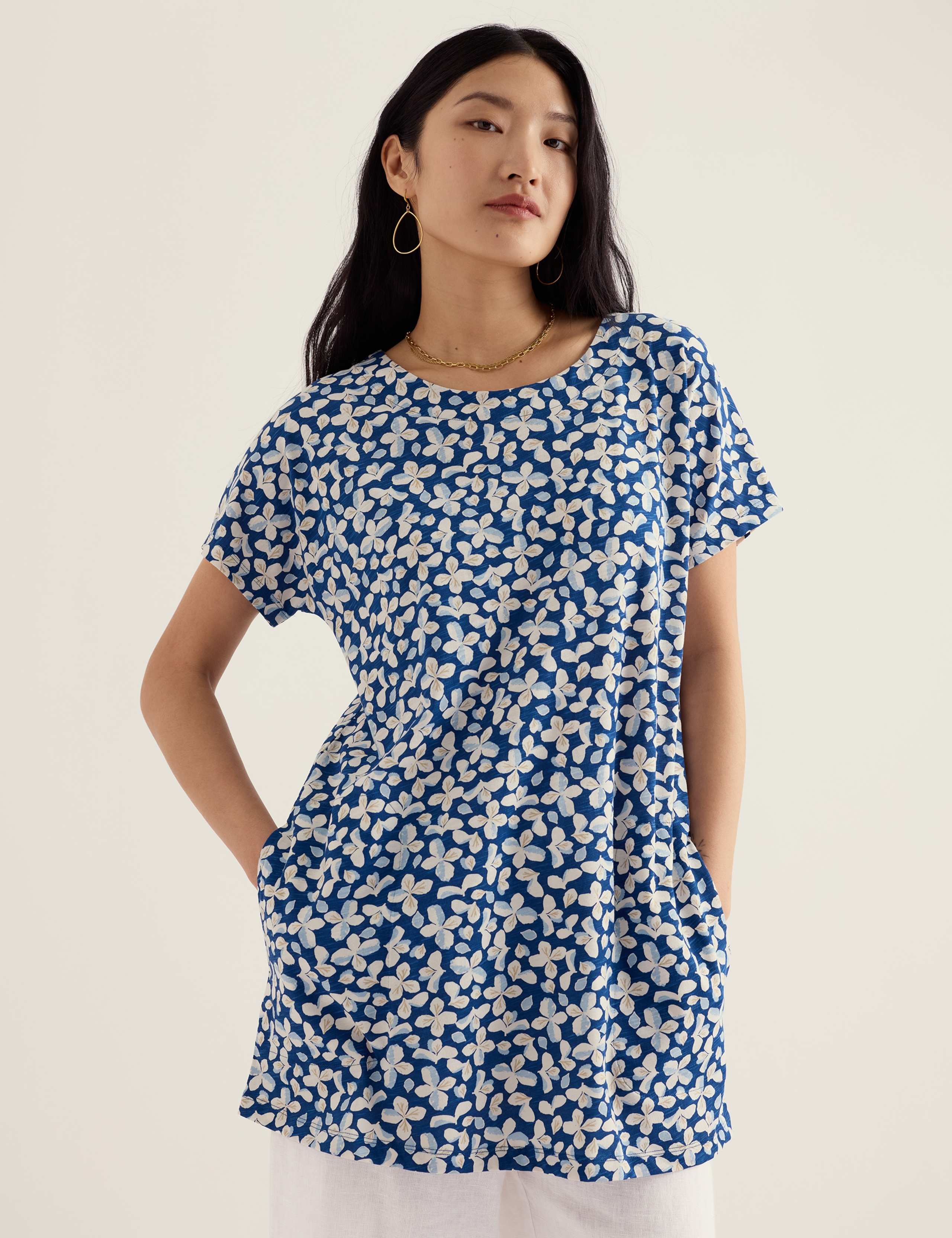 Pure Cotton Floral Tunic 1 of 5