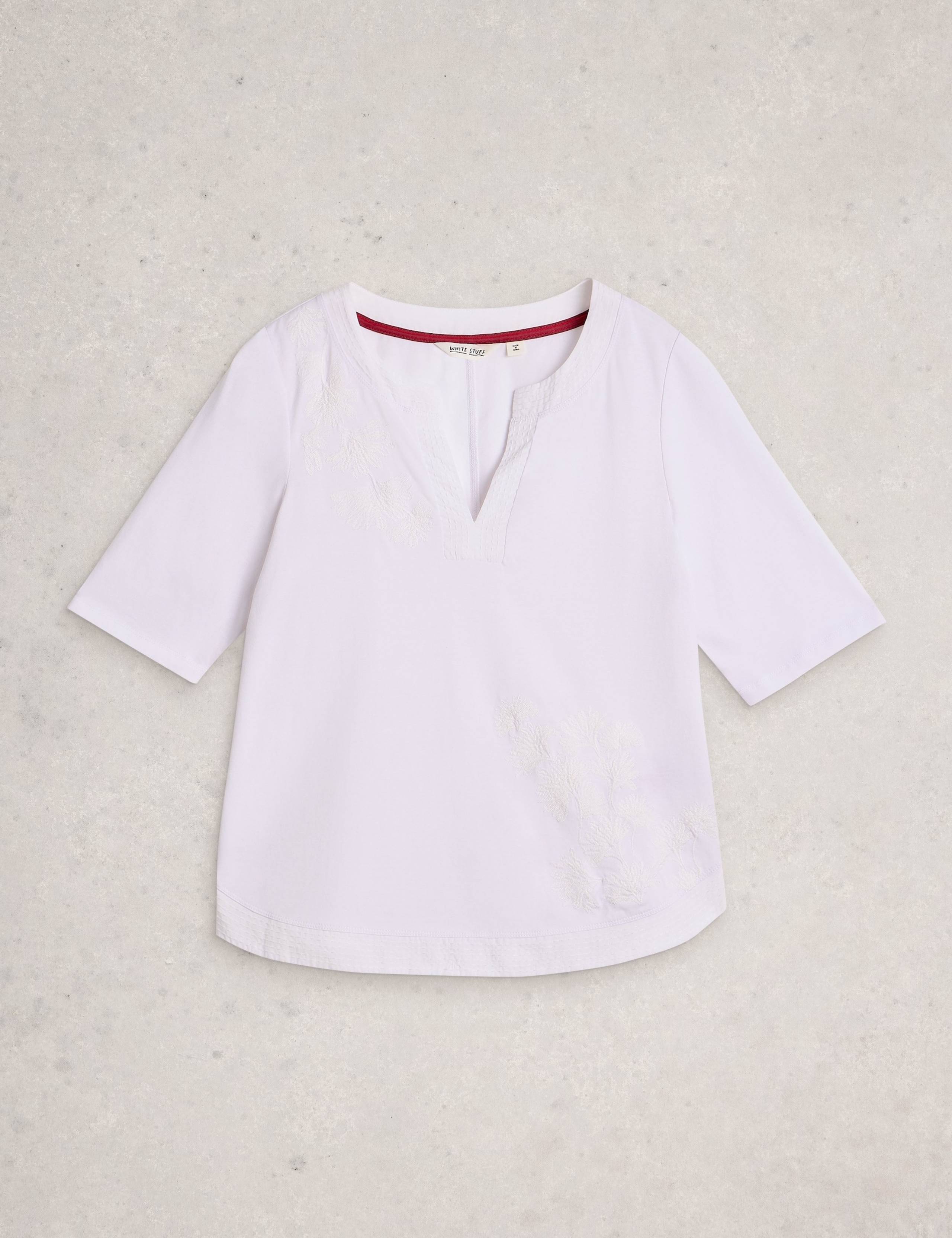 Pure Cotton Embroidered T-Shirt 2 of 6