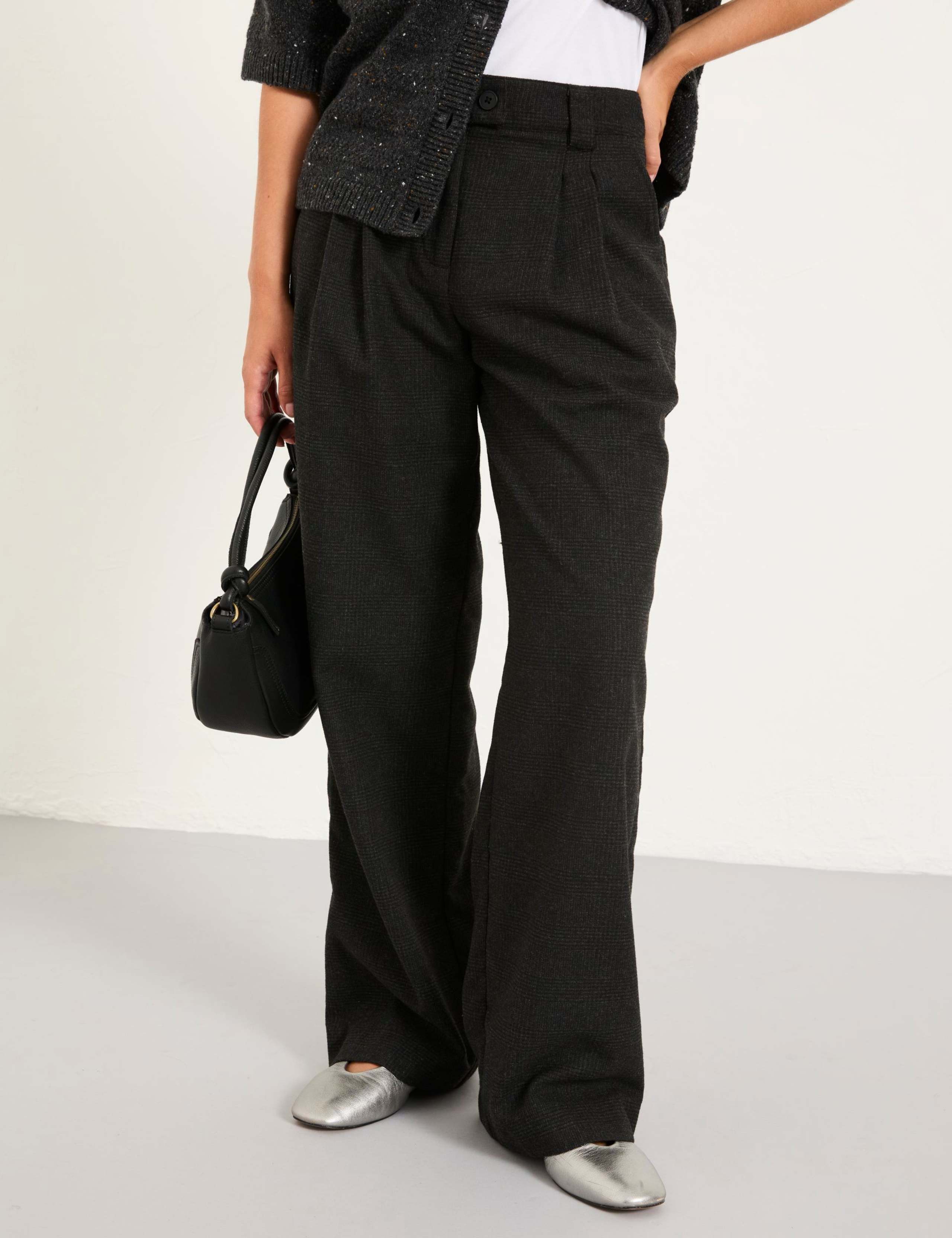 Checked Straight Leg Trousers with Wool 3 of 6