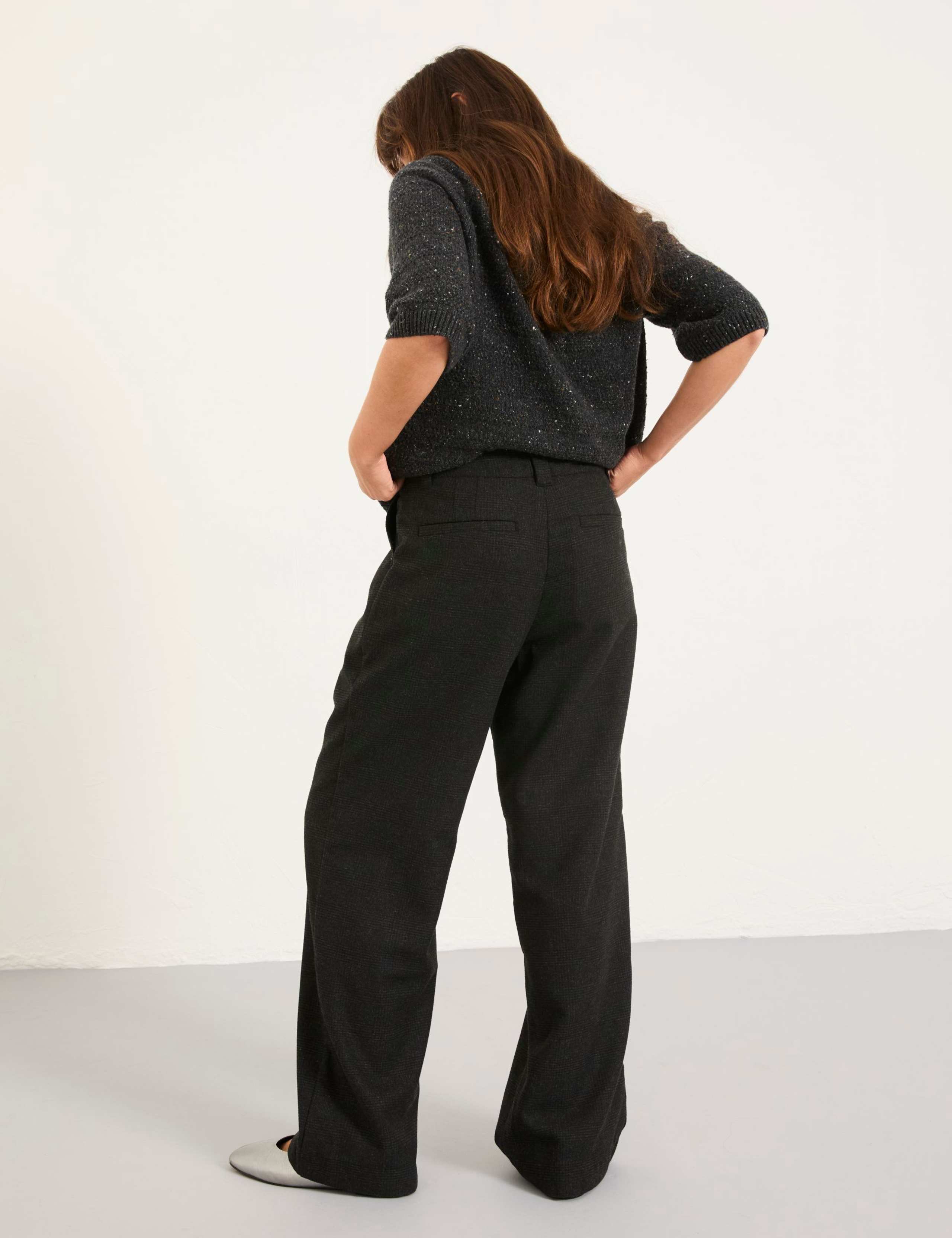 Checked Straight Leg Trousers with Wool 6 of 6