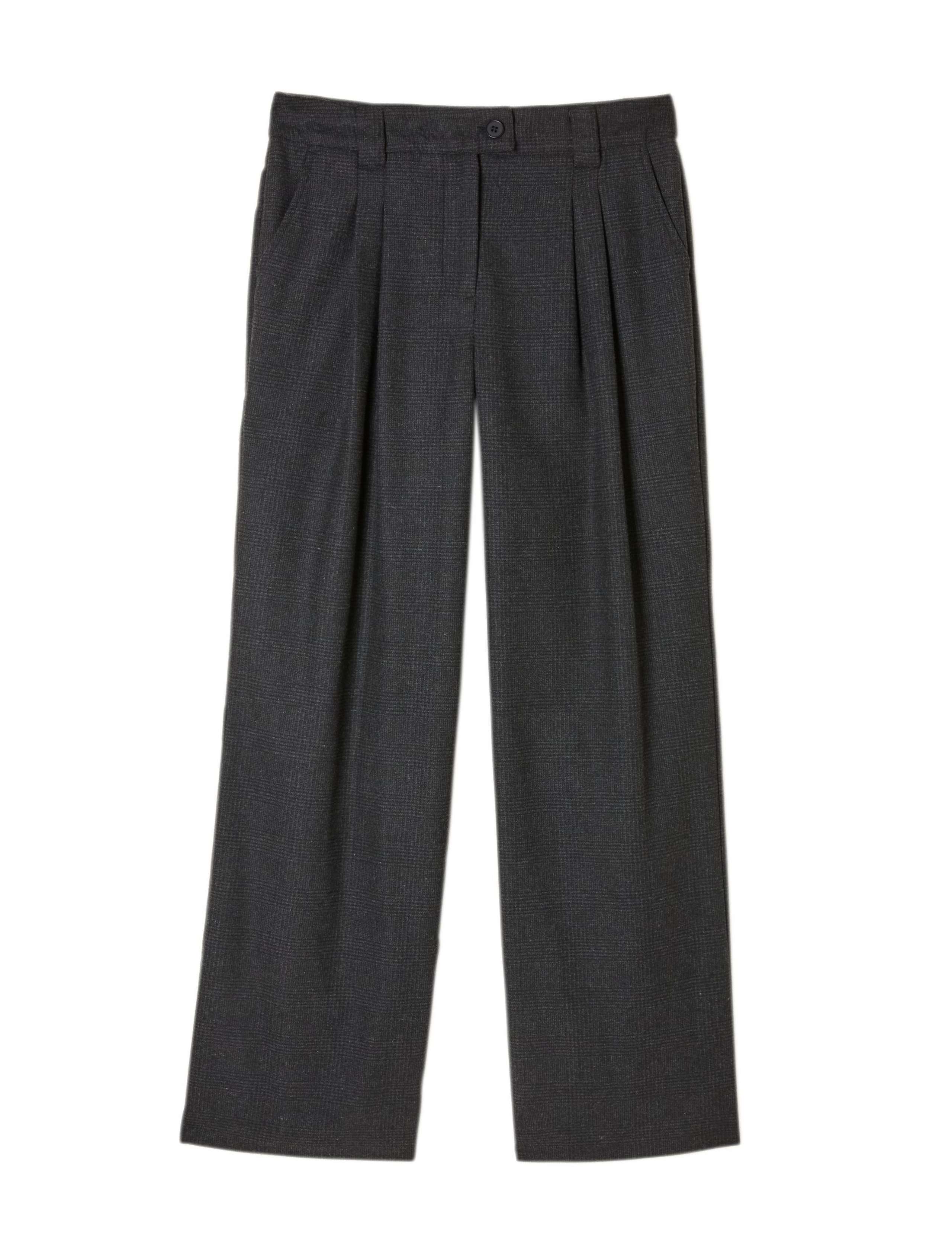 Checked Straight Leg Trousers with Wool 2 of 6