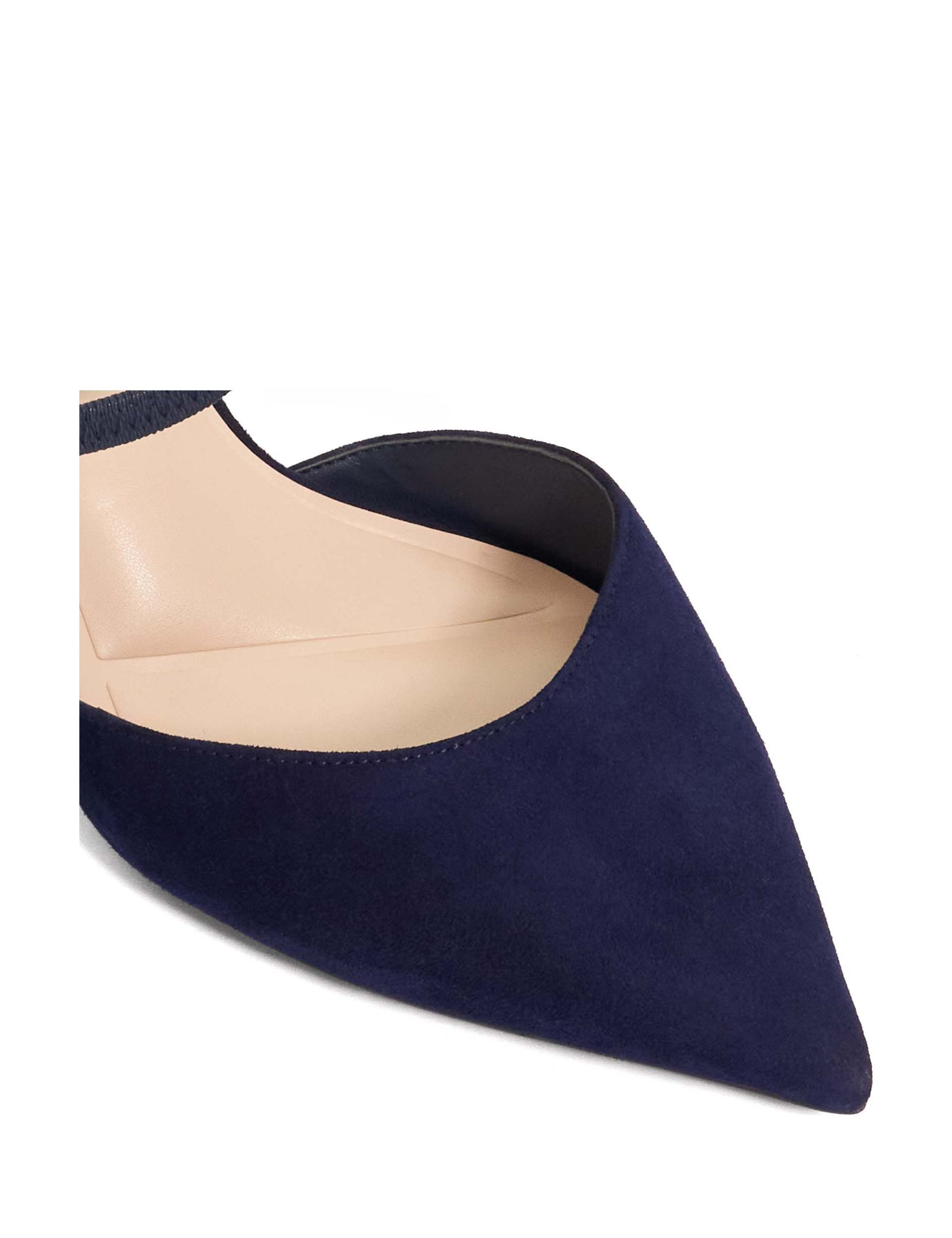 Wide Fit Leather Ankle Strap Court Shoes 5 of 5