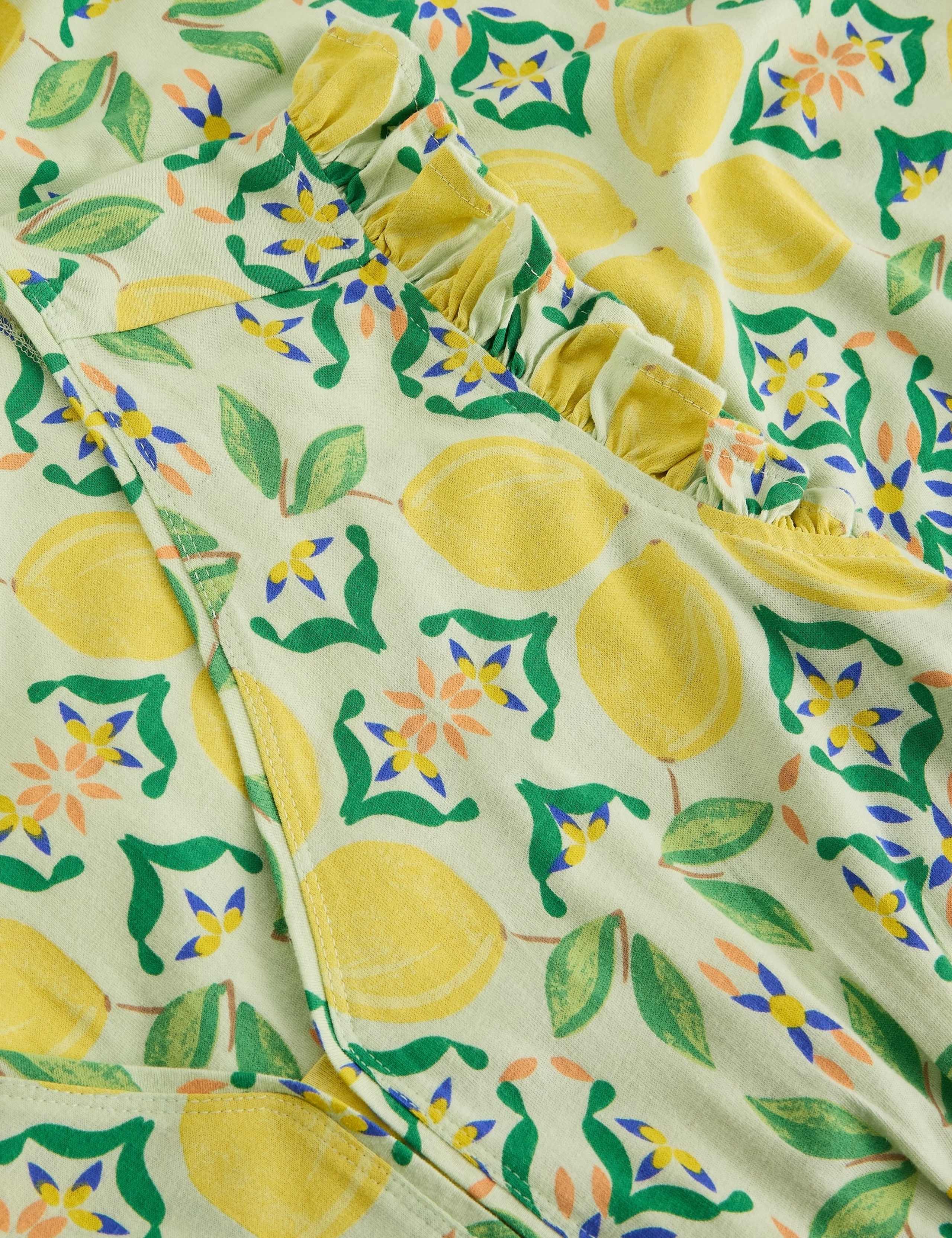 Pure Cotton Printed Midaxi Waisted Dress 6 of 6