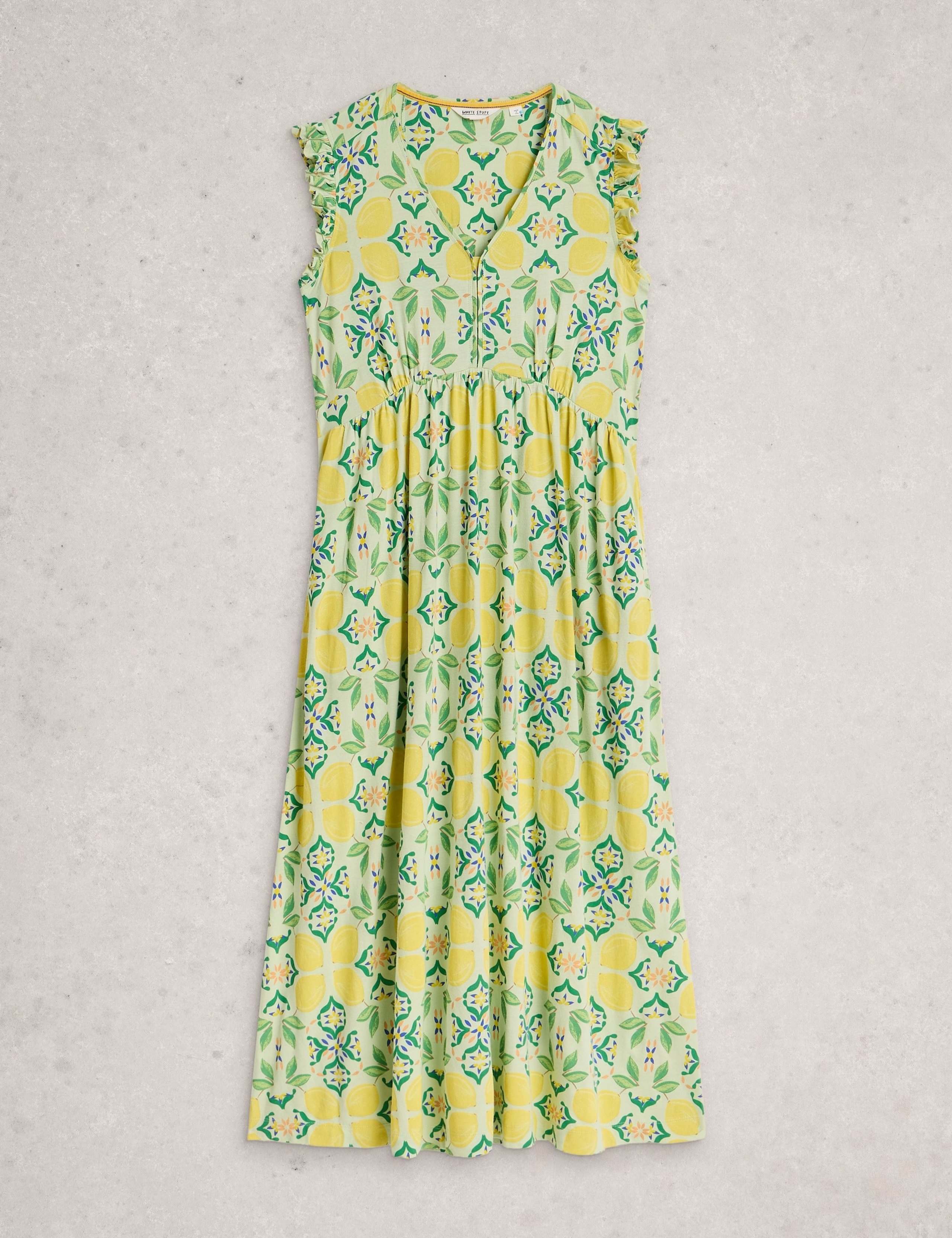 Pure Cotton Printed Midaxi Waisted Dress 2 of 6