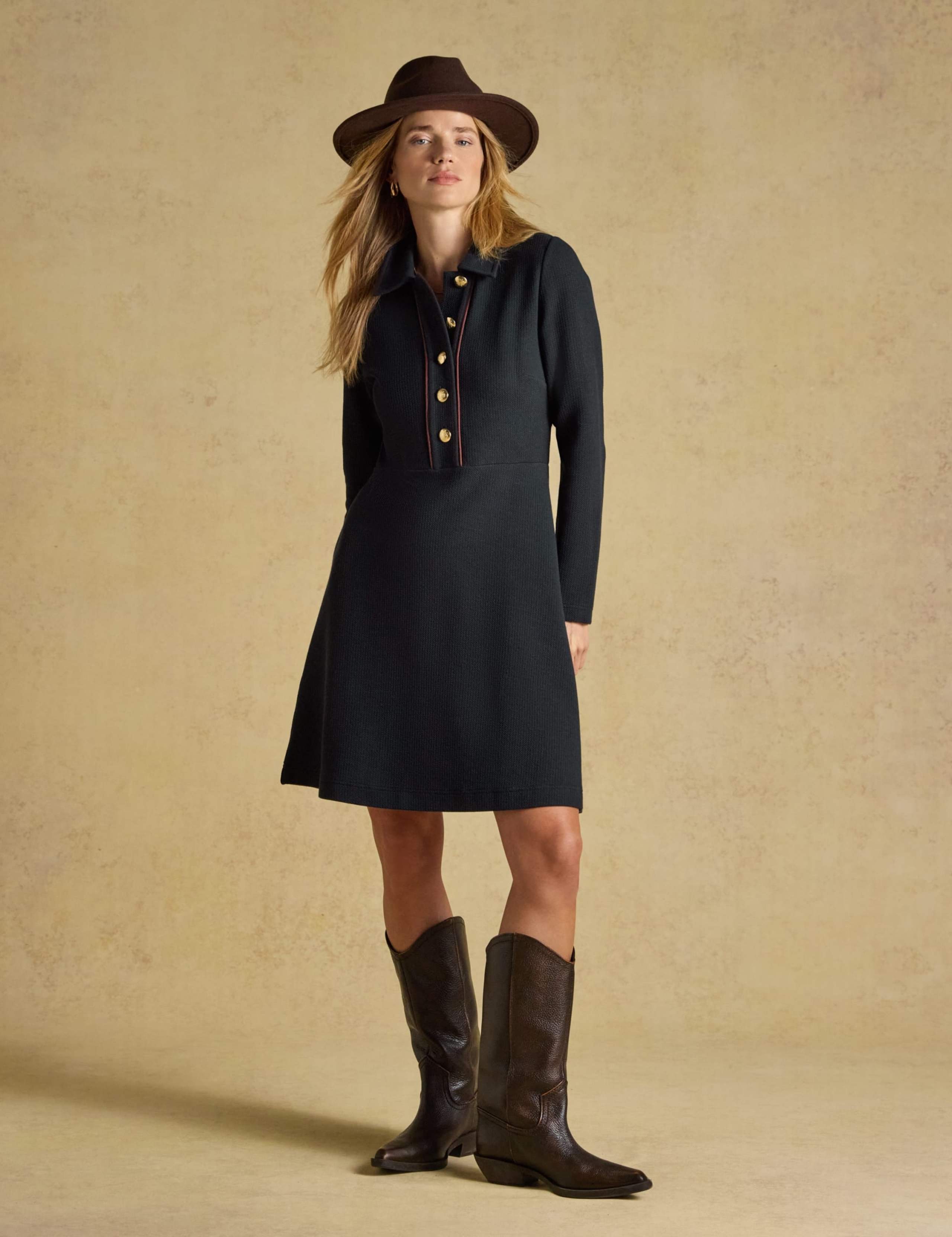 Cotton Rich Jacquard Knee Length Shirt Dress 5 of 7