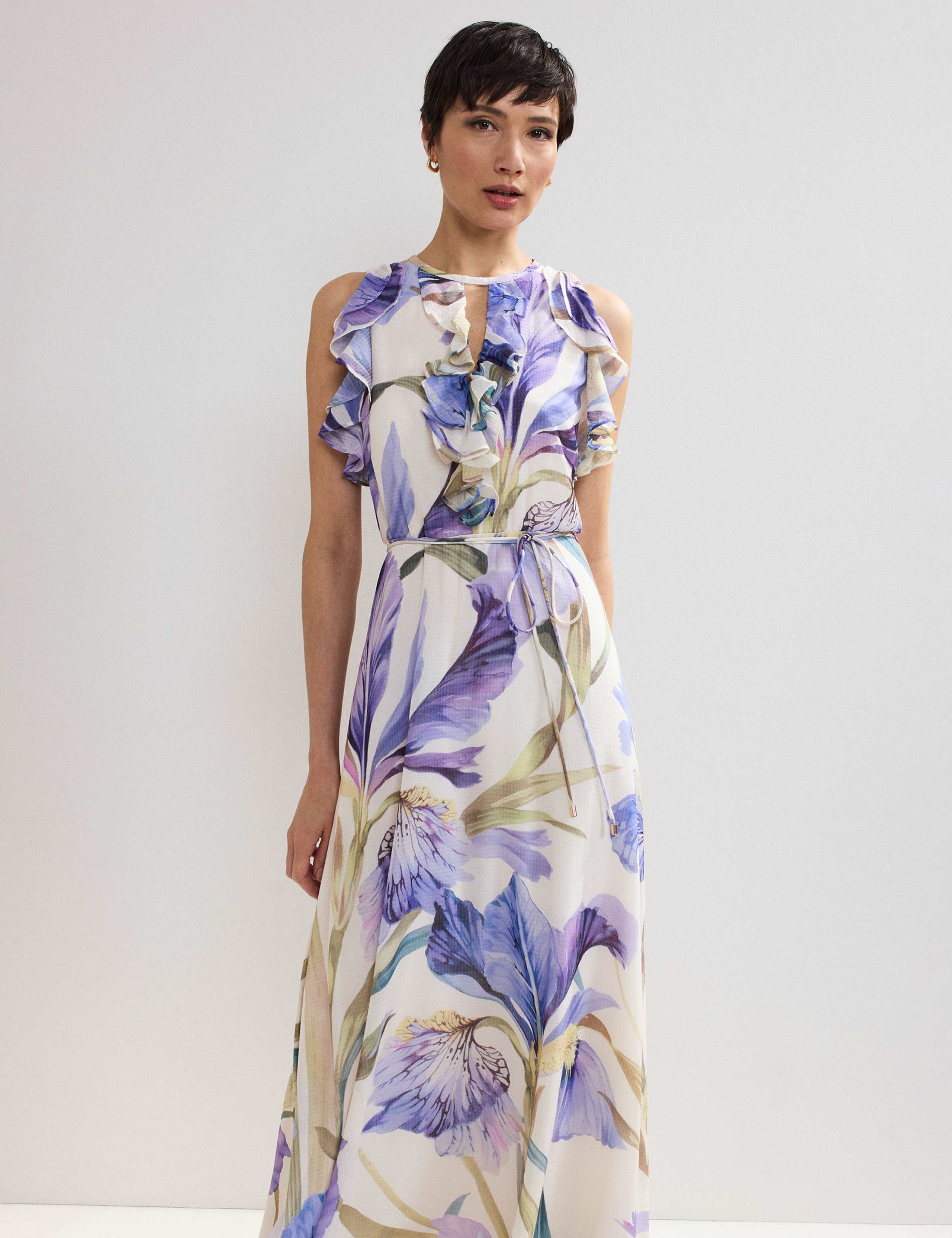 Floral Ruffle Maxi Skater Dress 4 of 7