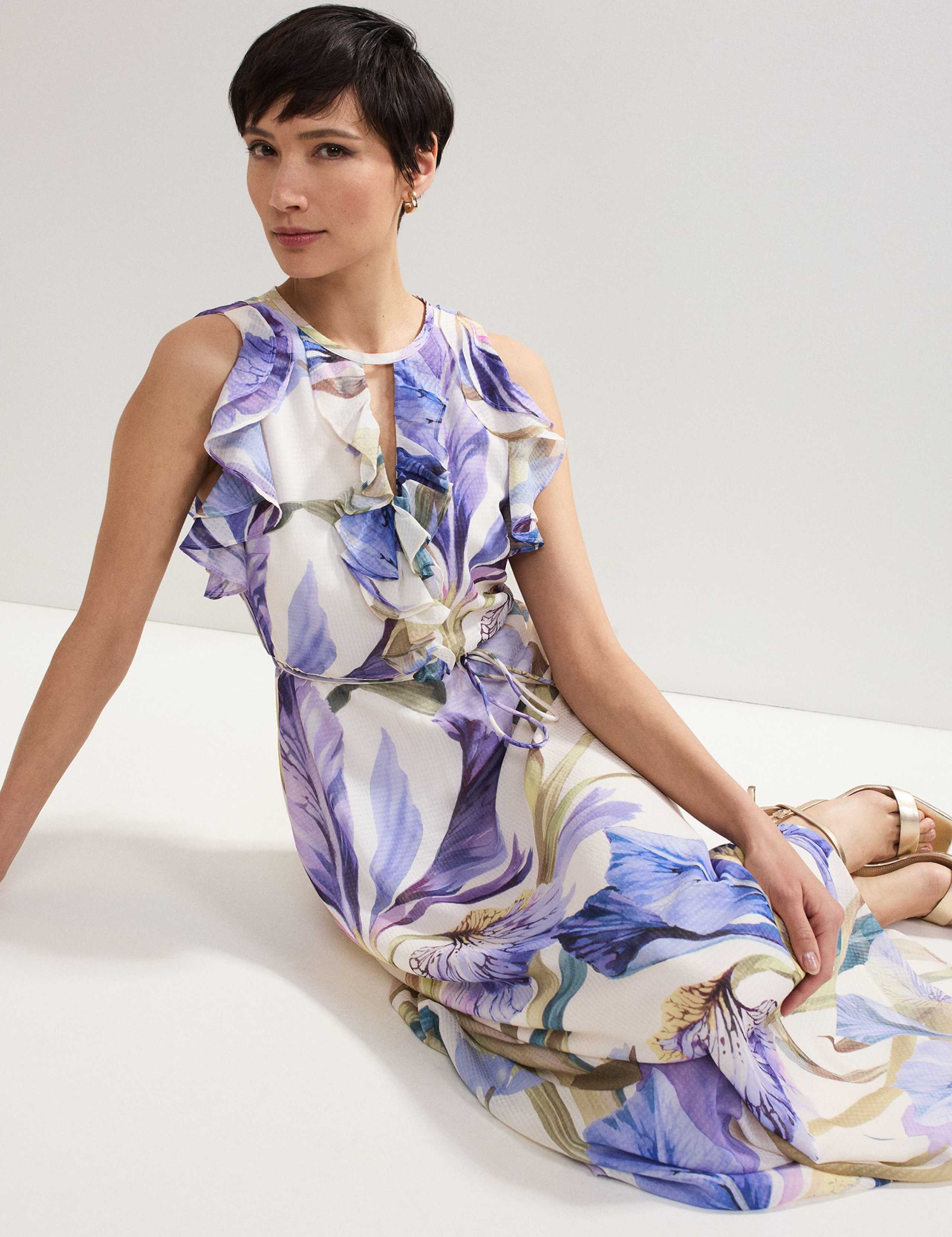 Floral Ruffle Maxi Skater Dress 6 of 7