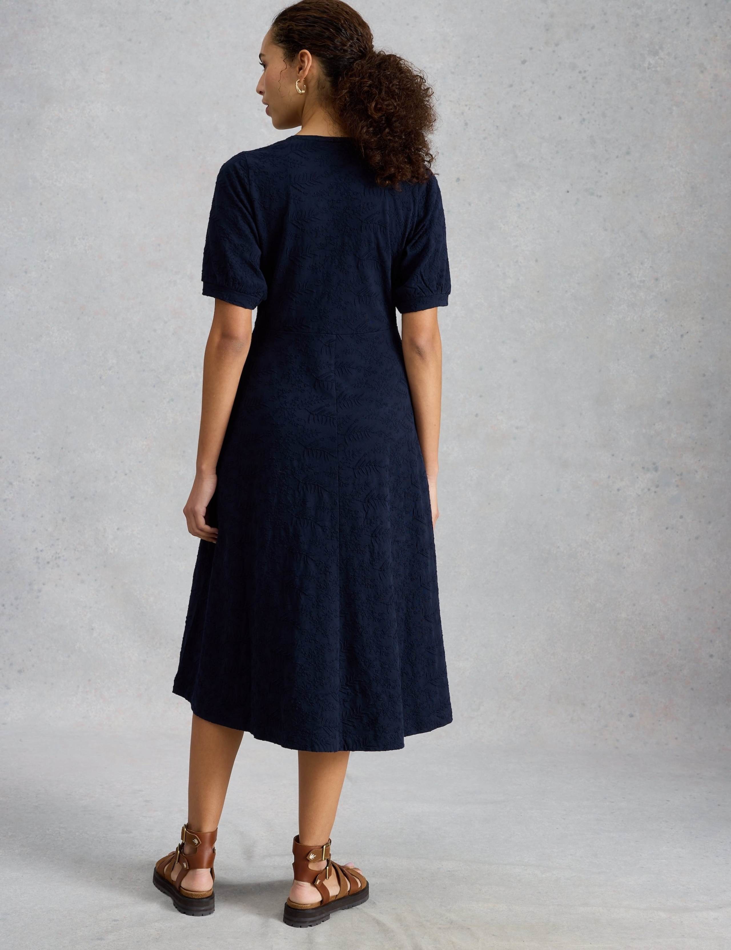 Pure Cotton Jersey Embroidered Midi Dress 3 of 6