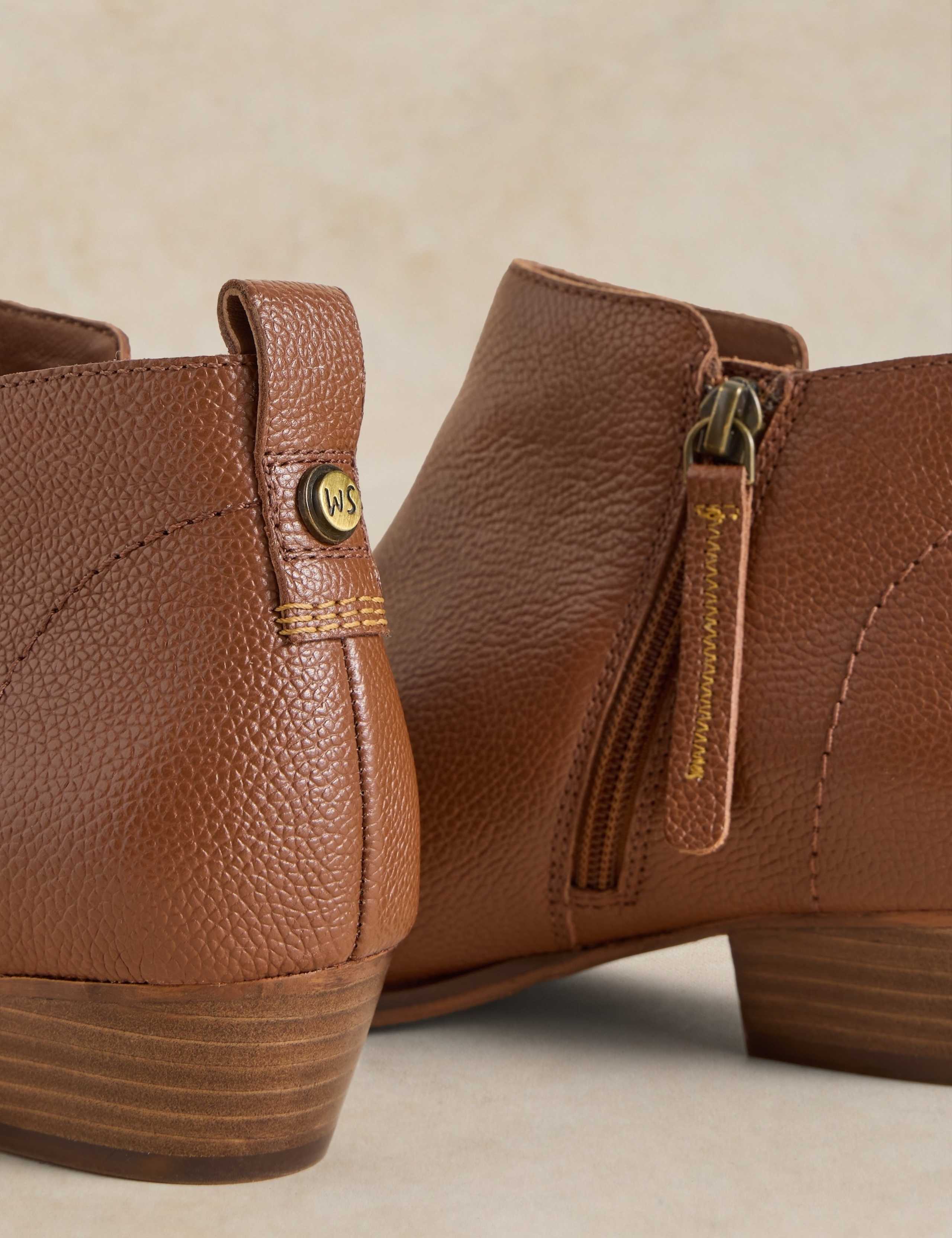 Wide Fit Leather Block Heel Ankle Boots 4 of 4