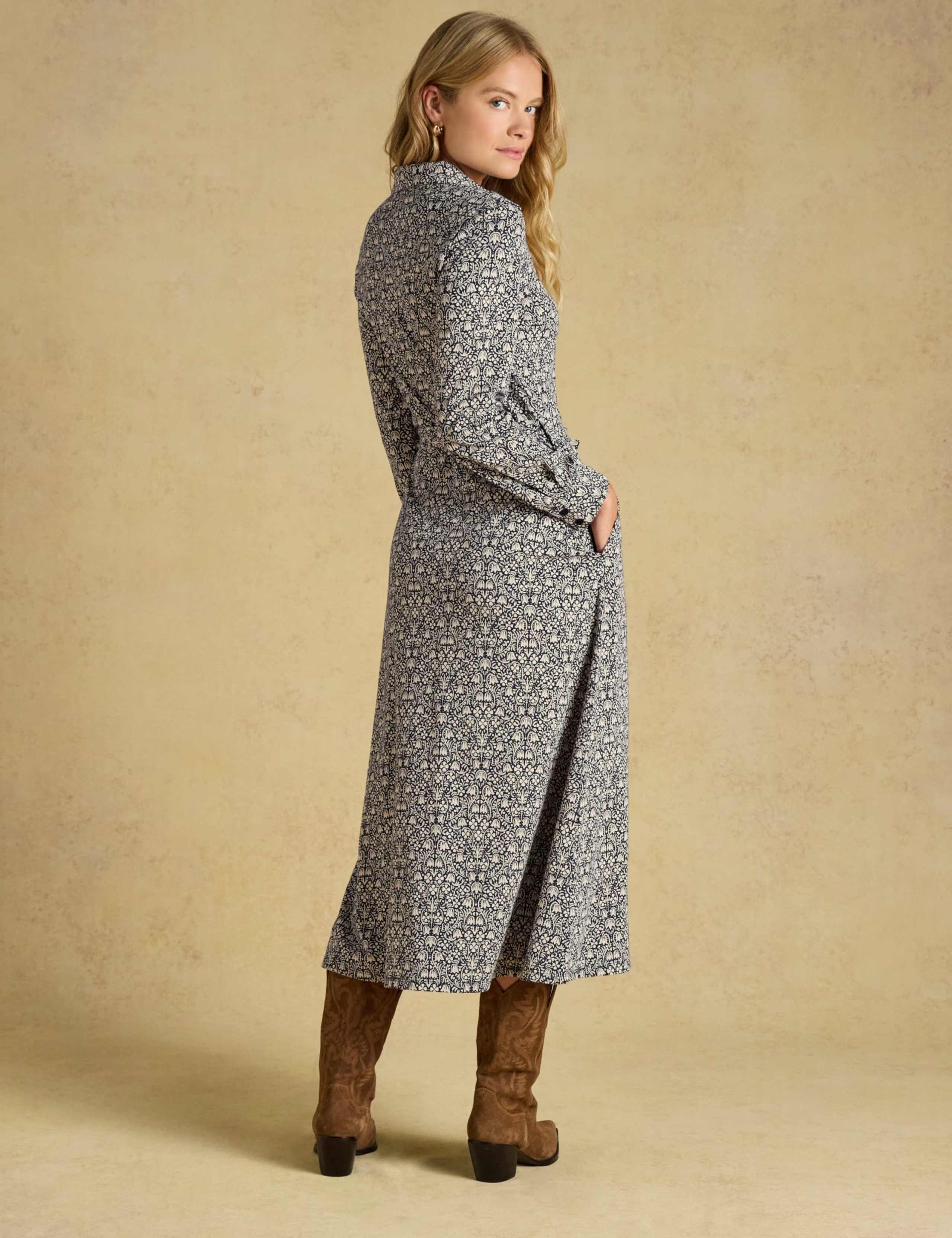 Cotton Rich Floral Midi Shirt Dress 2 of 7
