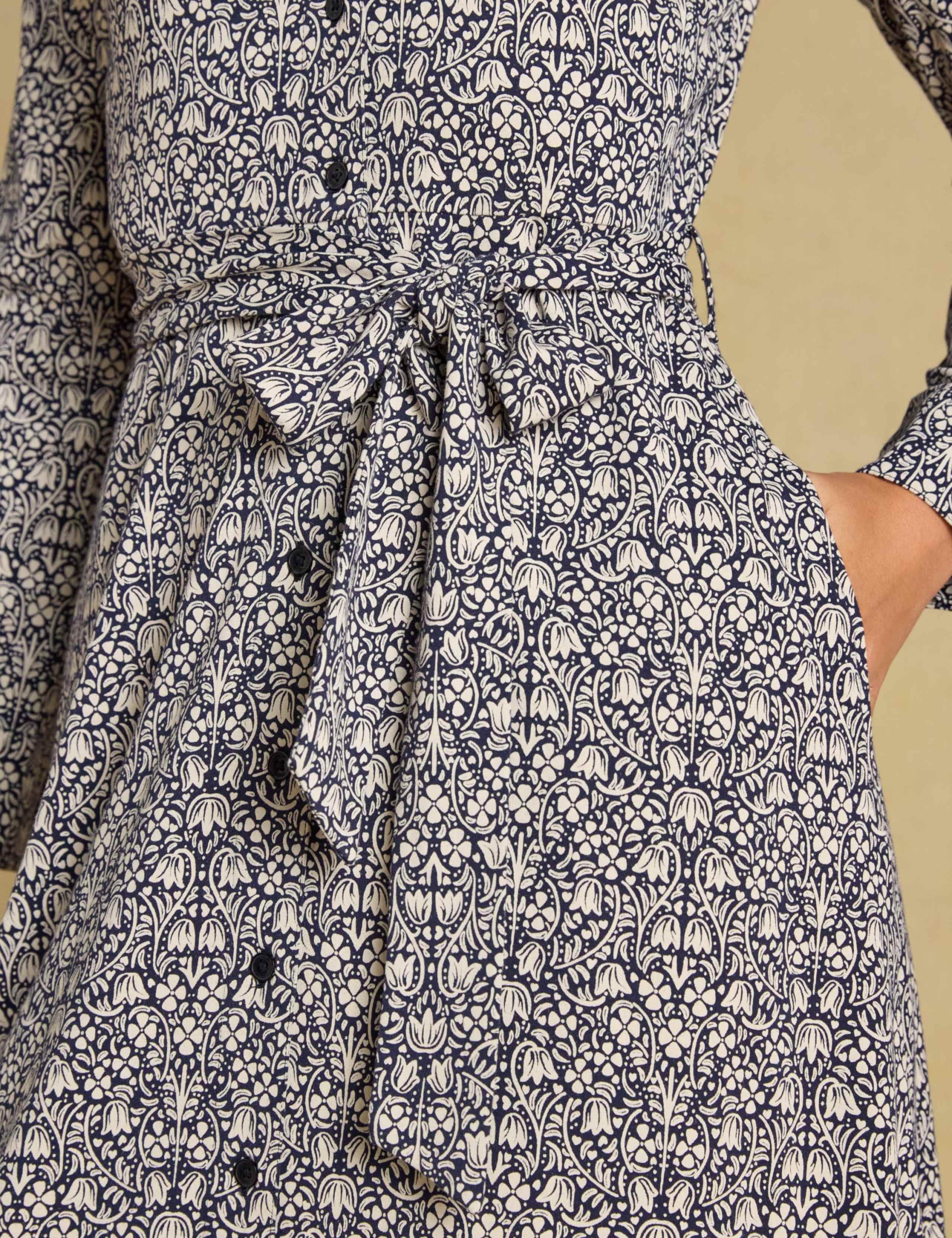 Cotton Rich Floral Midi Shirt Dress 7 of 7