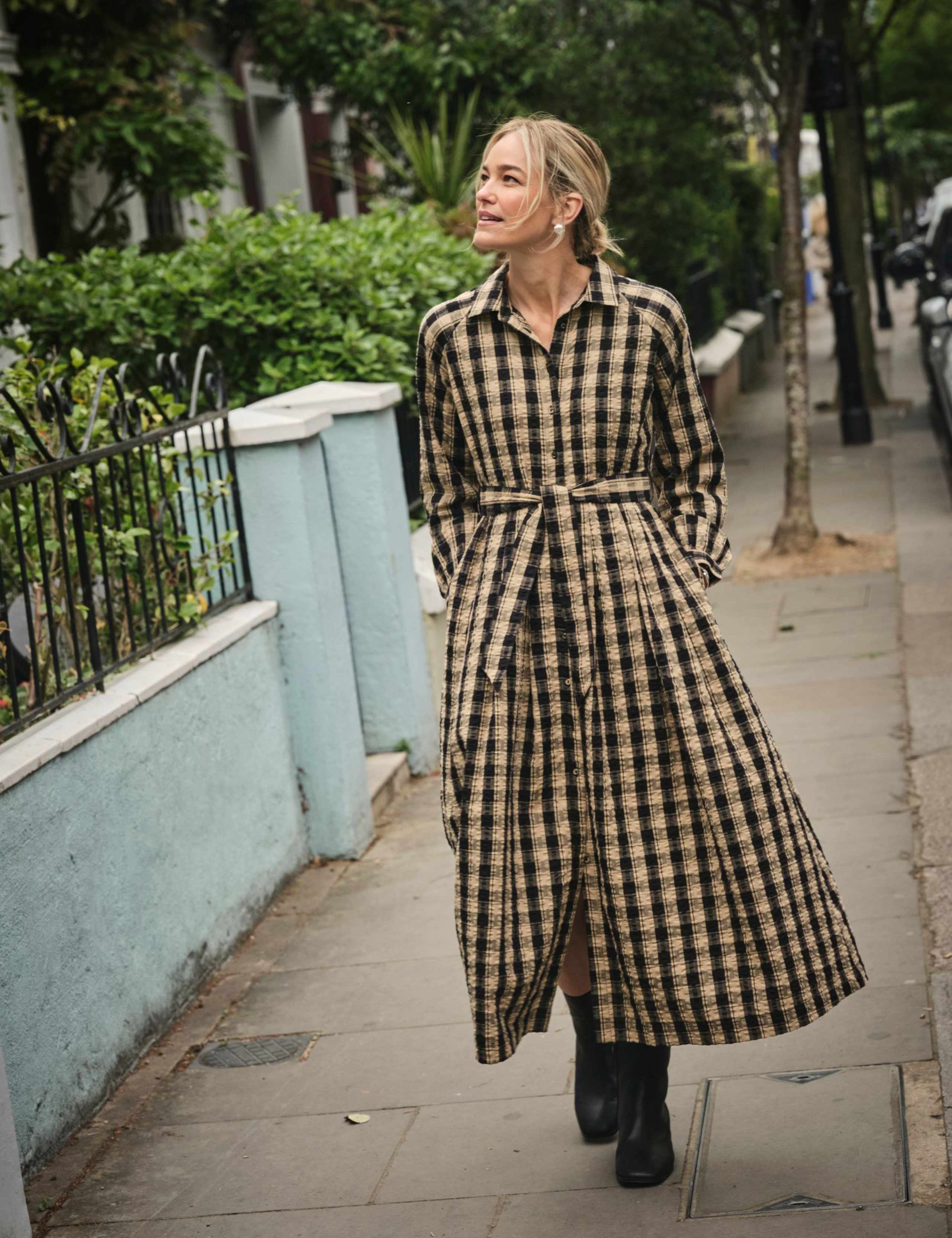 Pure Cotton Checked Midaxi Shirt Dress 4 of 6