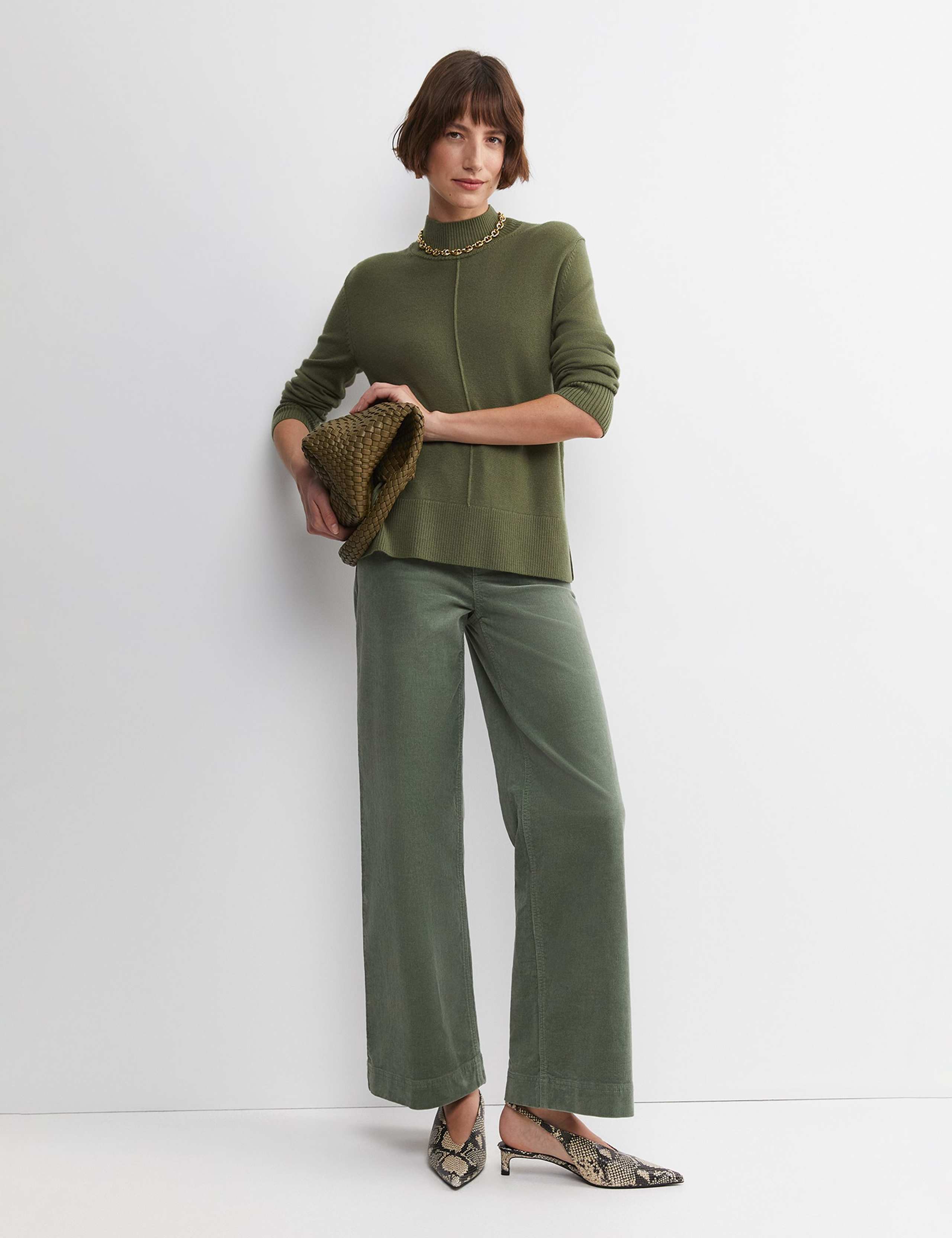 Pure Wool Textured Funnel Neck Jumper 3 of 6
