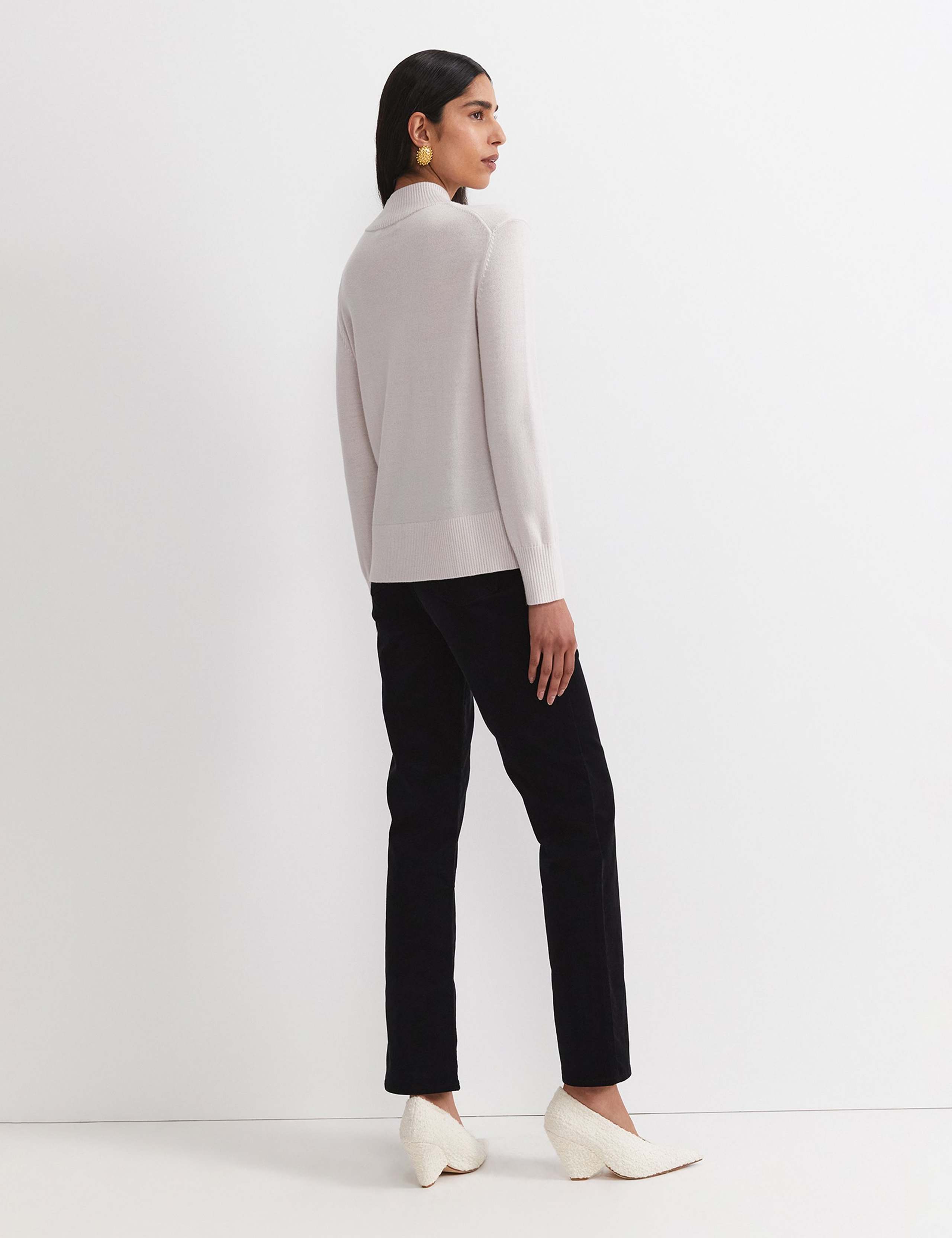 Pure Wool Textured Funnel Neck Jumper 2 of 6