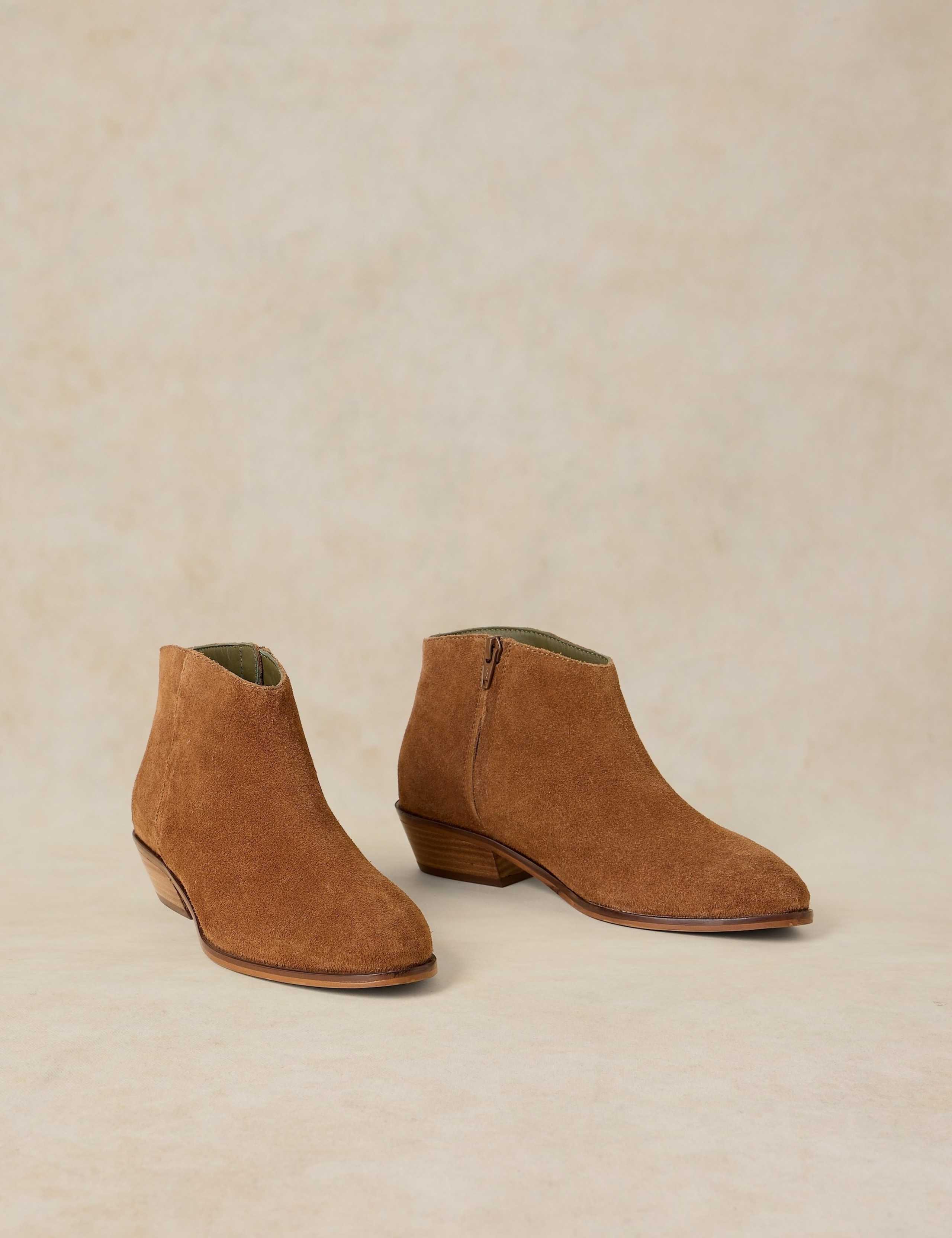 Wide Fit Suede Block Heel Ankle Boots 2 of 4